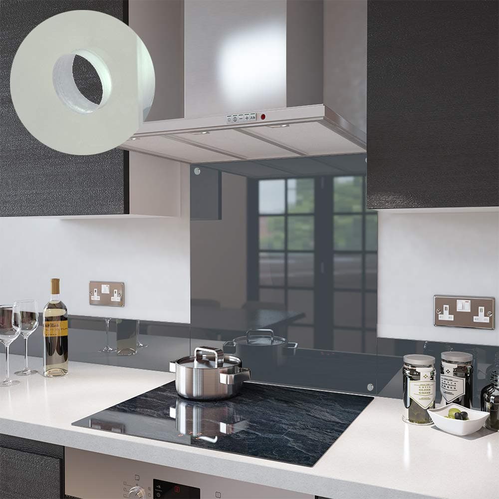 Glass Splashbacks Anthracite Grey - Made by Premier Range in 80cm Wide x 100cm High with Fixing Holes