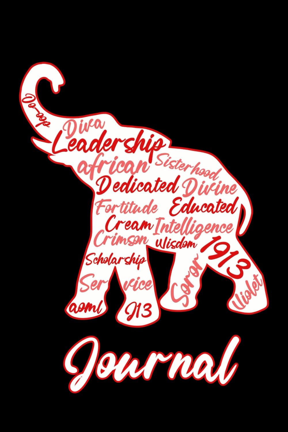 Delta word cloud walking elephant journal notebook, sorority gift for black women's: Blank lined, 6x9 in (120) page for Journaling, Taking, Work, School, Writing, To-Do Lists, Travel, for all sorors