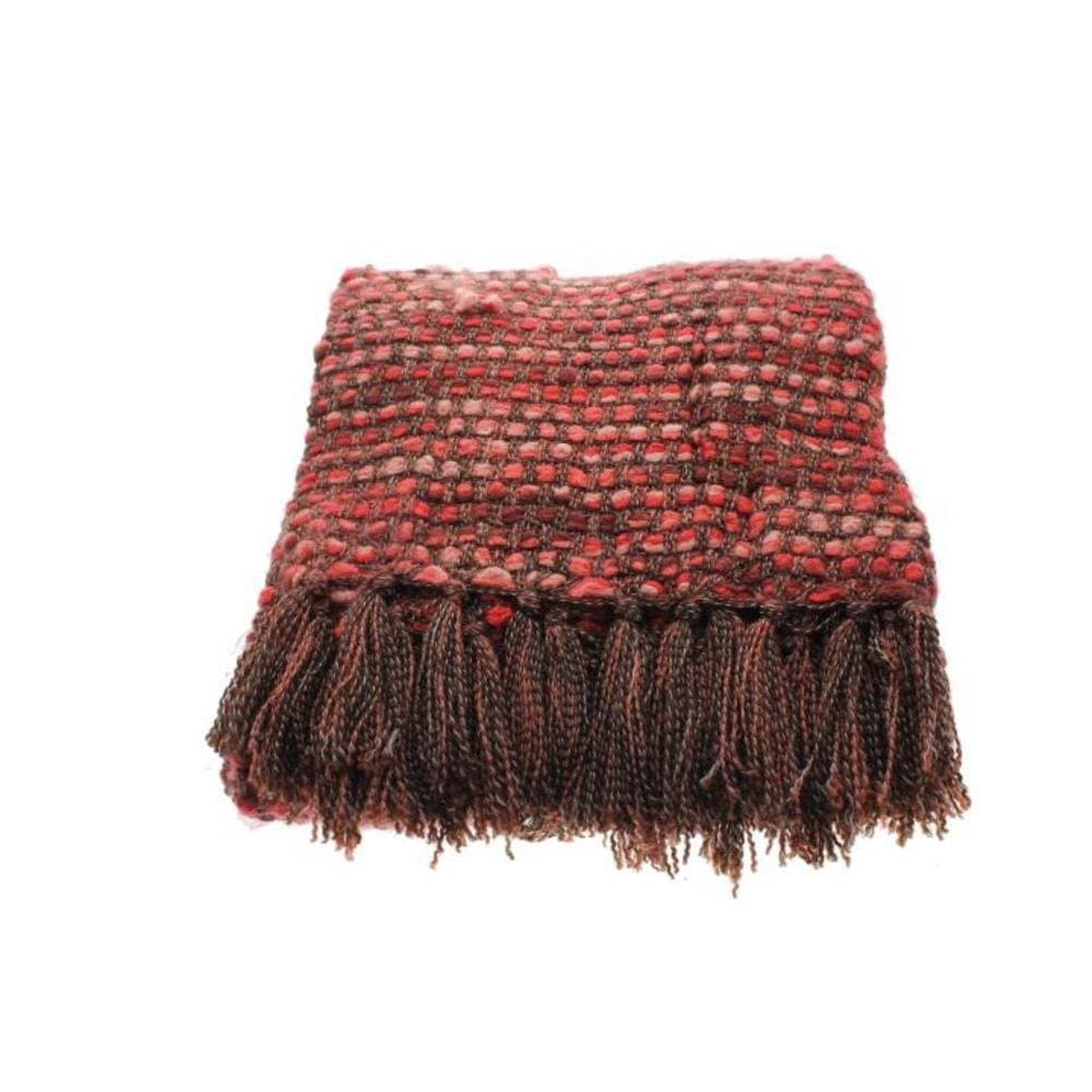 Martha Stewart HARMONY 50x60" Throw Blanket, Heathered Red