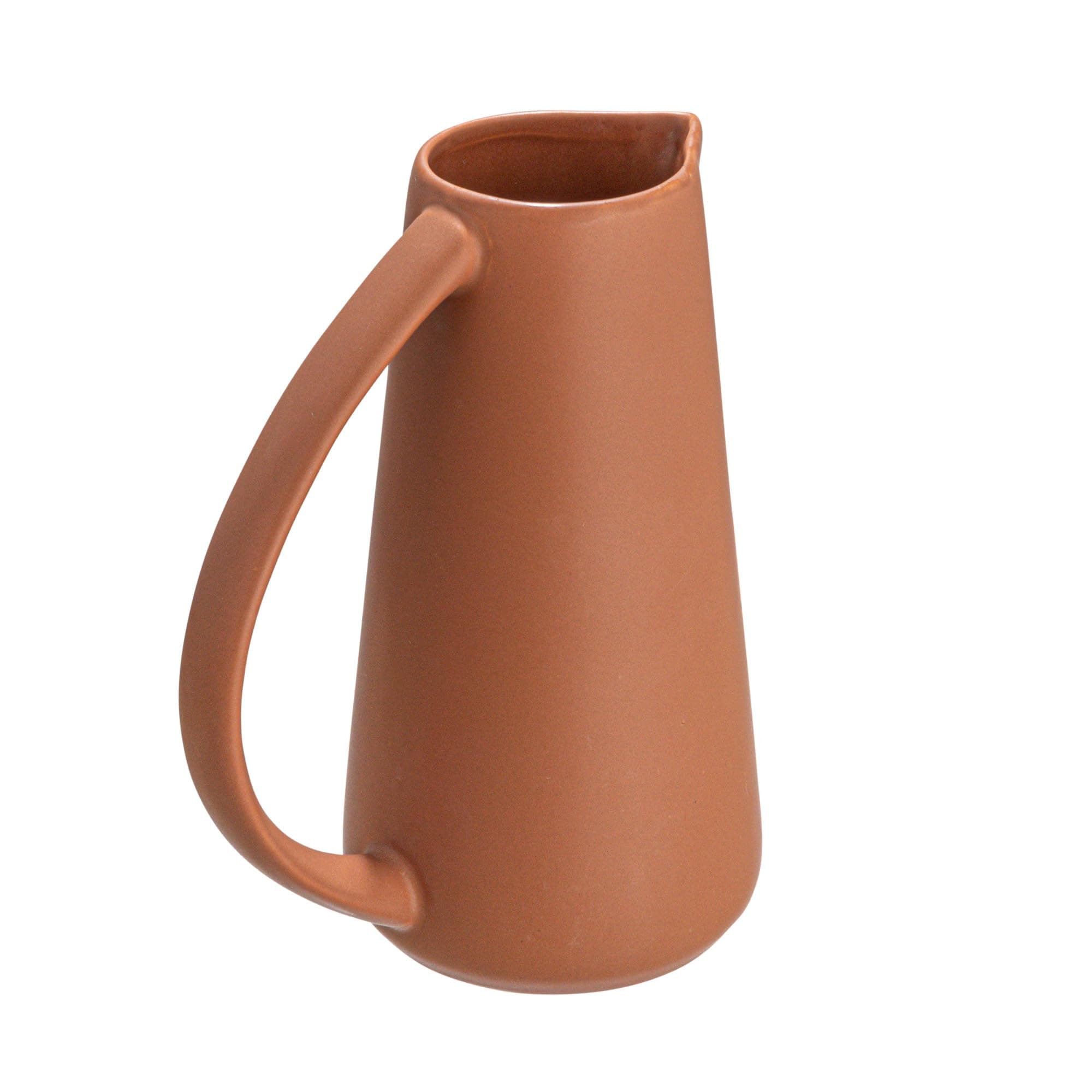 Bloomingville Modern Stoneware Pitcher, Matte Terracotta