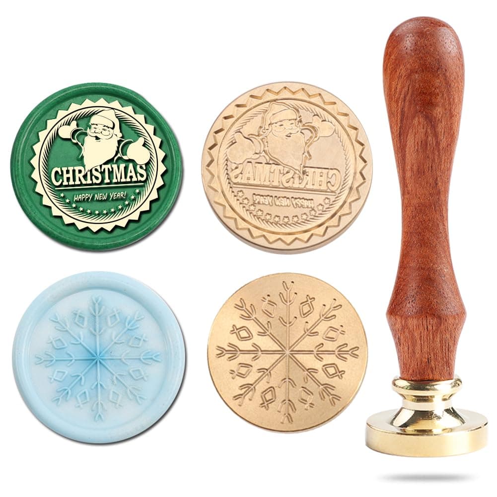 Christmas Santa Claus Wax Seal Stamp, Christmas Snowflake Sealing Wax Stamp for Santa Claus Invitations Letter Envelope Cards Crafts Christmas Package Decoration
