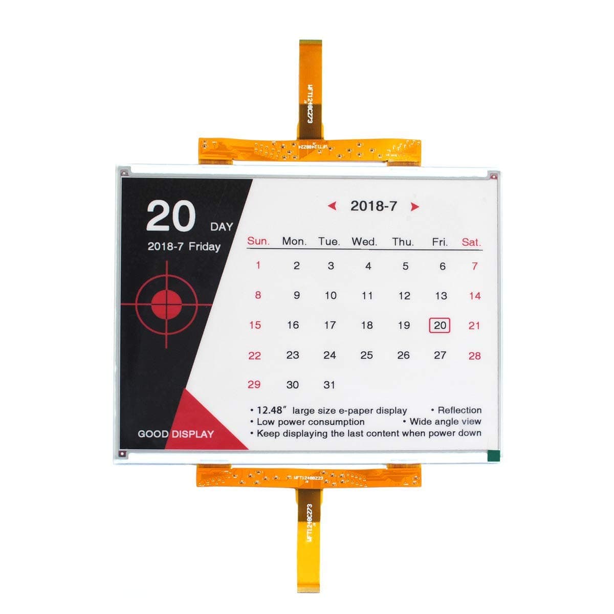 GooDisplay 12.48 Inch Color Large E-Paper Screen Eink Display Electronic Paper Display Panel Black White Red