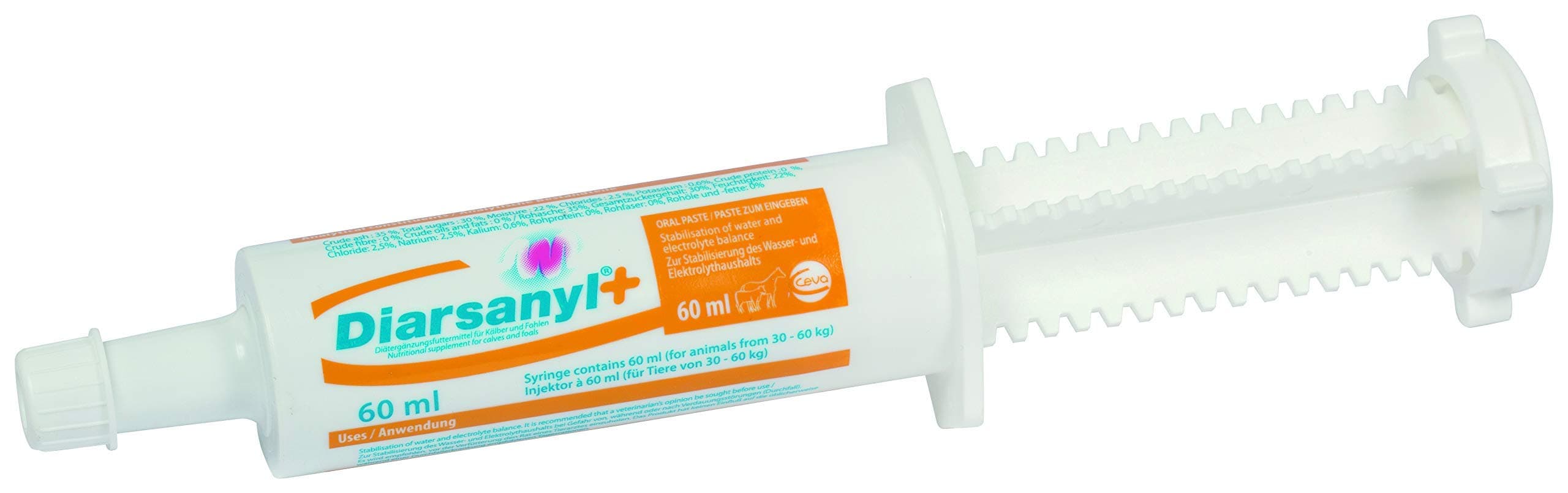 Diarsanyl for LARGE DOGS, FOALS, CALVES - 60 mL syringe