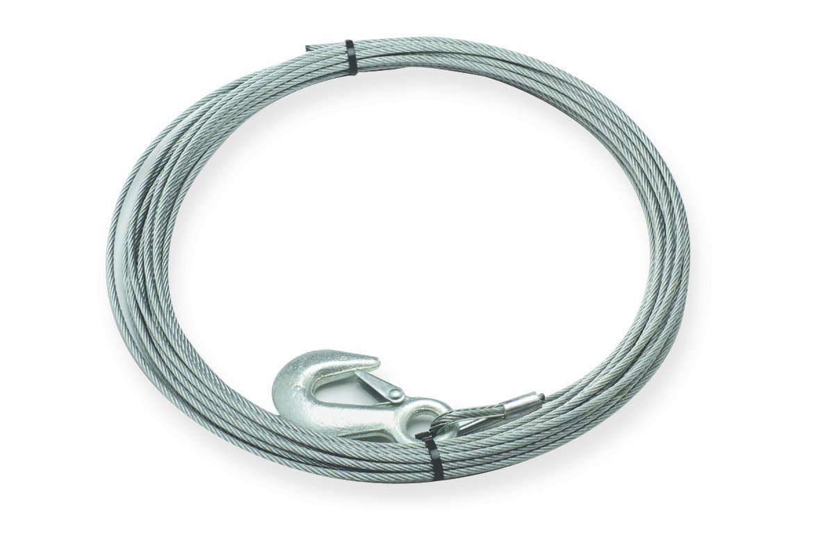 Superwinch 1577A Wire Rope assembly with Hook -1/4" x 50' - replacement wire rope for S5000