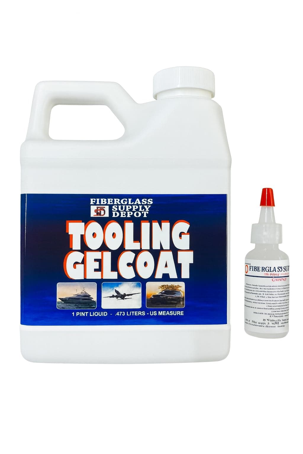 Fiberglass Supply Depot Red Tooling Gelcoat Pint with 15cc Hardener (MEKP)