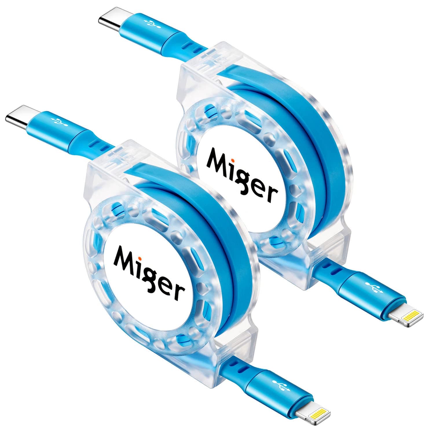 USB C to Lightning Charging Cord [2Pack/4Ft] MFi Certified iPhone 14/13 Retractable Fast Charging Cable USB C Lightning Cable for iPhone 14 13 12 11 Pro Max Mini XS XR X 8 7 6s 6 Plus 6 SE, iPad