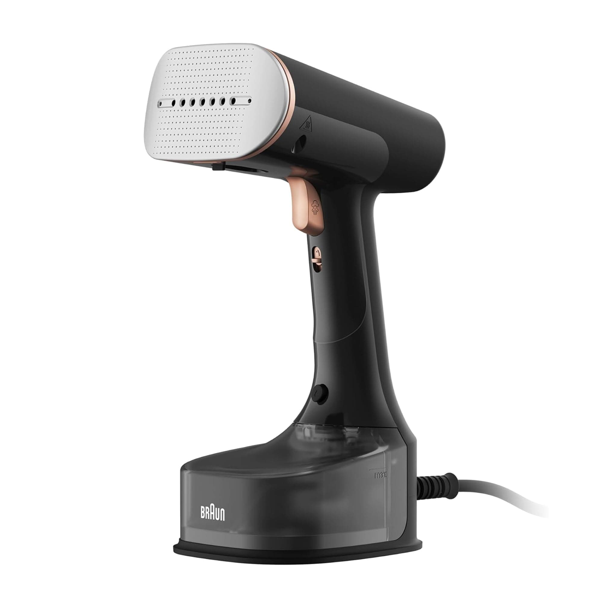 QuickStyle 7 GS7077BK, Vertical Iron With Double Heated Plate FreeGlide 3D, Fast Heating Vertical Steamer, Steam 35 g/min, Capacity 250 ml, Cable 3 m, 1600W, Black