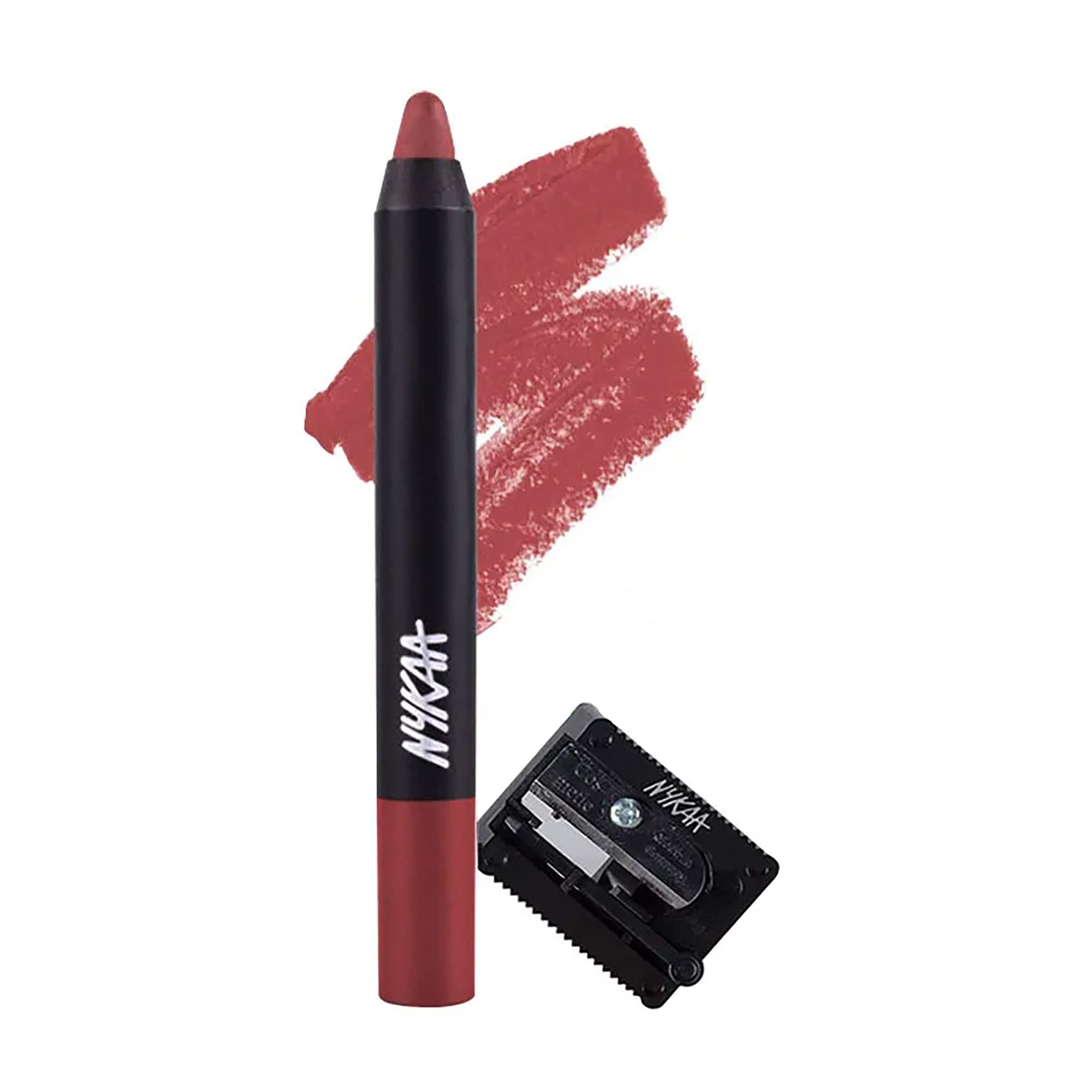 Nykaa Cosmetics Matte-illicious Lip Crayon - High-Pigmented Lip Color - Non-Sticky Products with Nourishing Emollient Oils - 11 Jade Rose - 0.09 oz