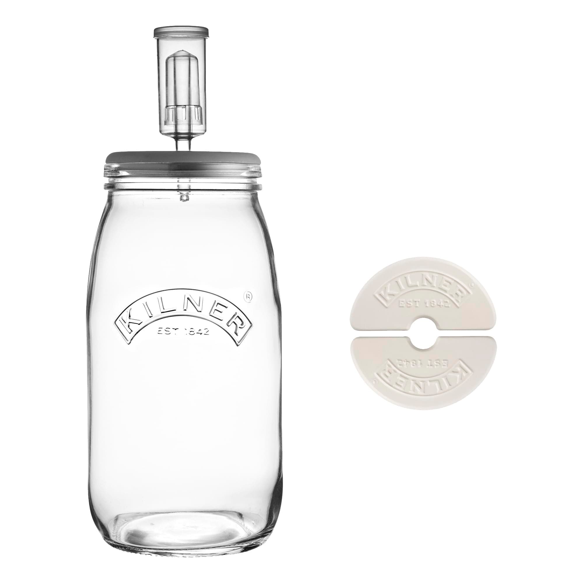 Kilner 0025.839 Set with Silicone Lid, Glass, Fermentation 3L