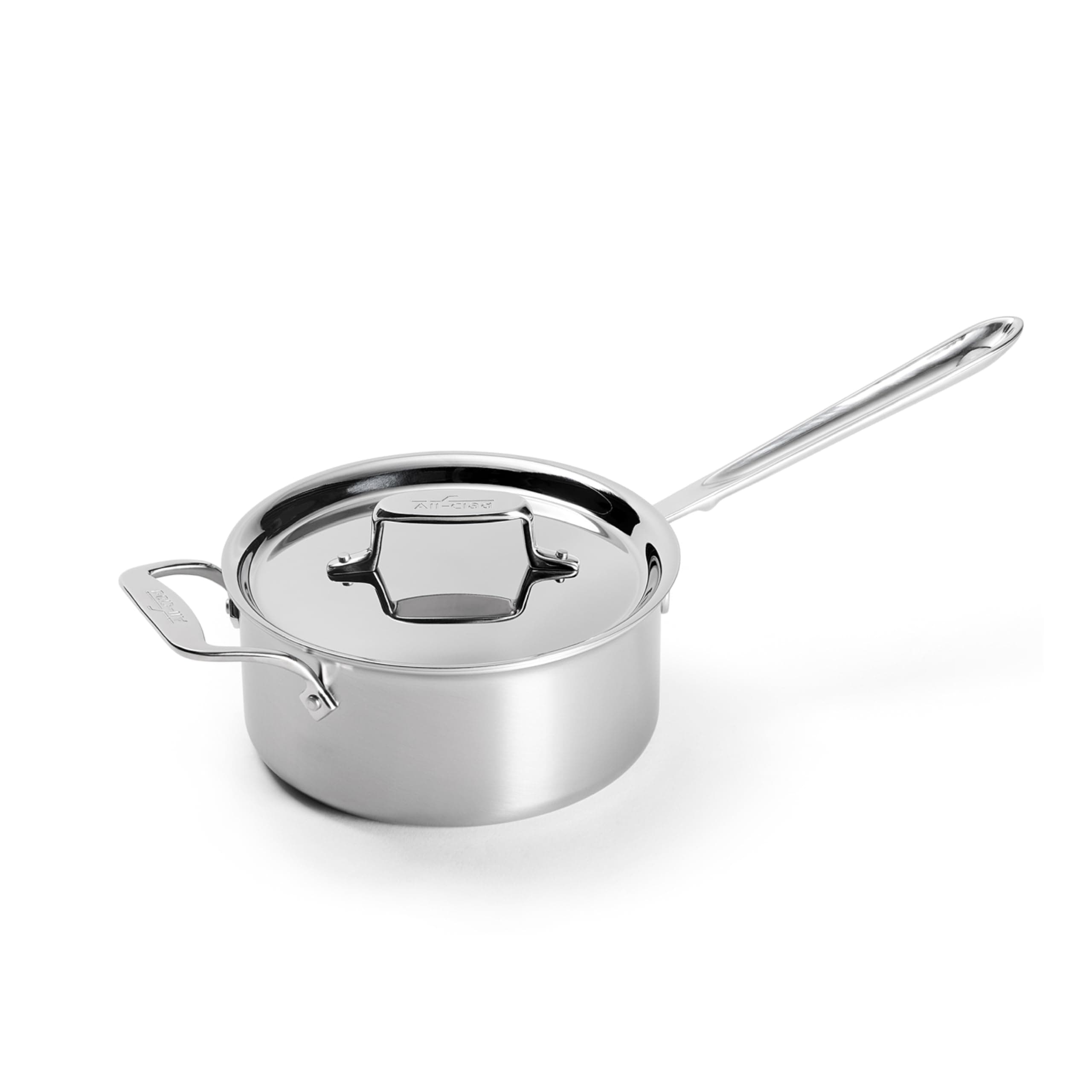 All-Clad BD55201.5 Brushed d5 Stainless Steel 5-Ply Bonded Dishwasher Safe Sauce Pan / Cookware, 1.5-Quart, Silver 3-quart Metallic BD55203