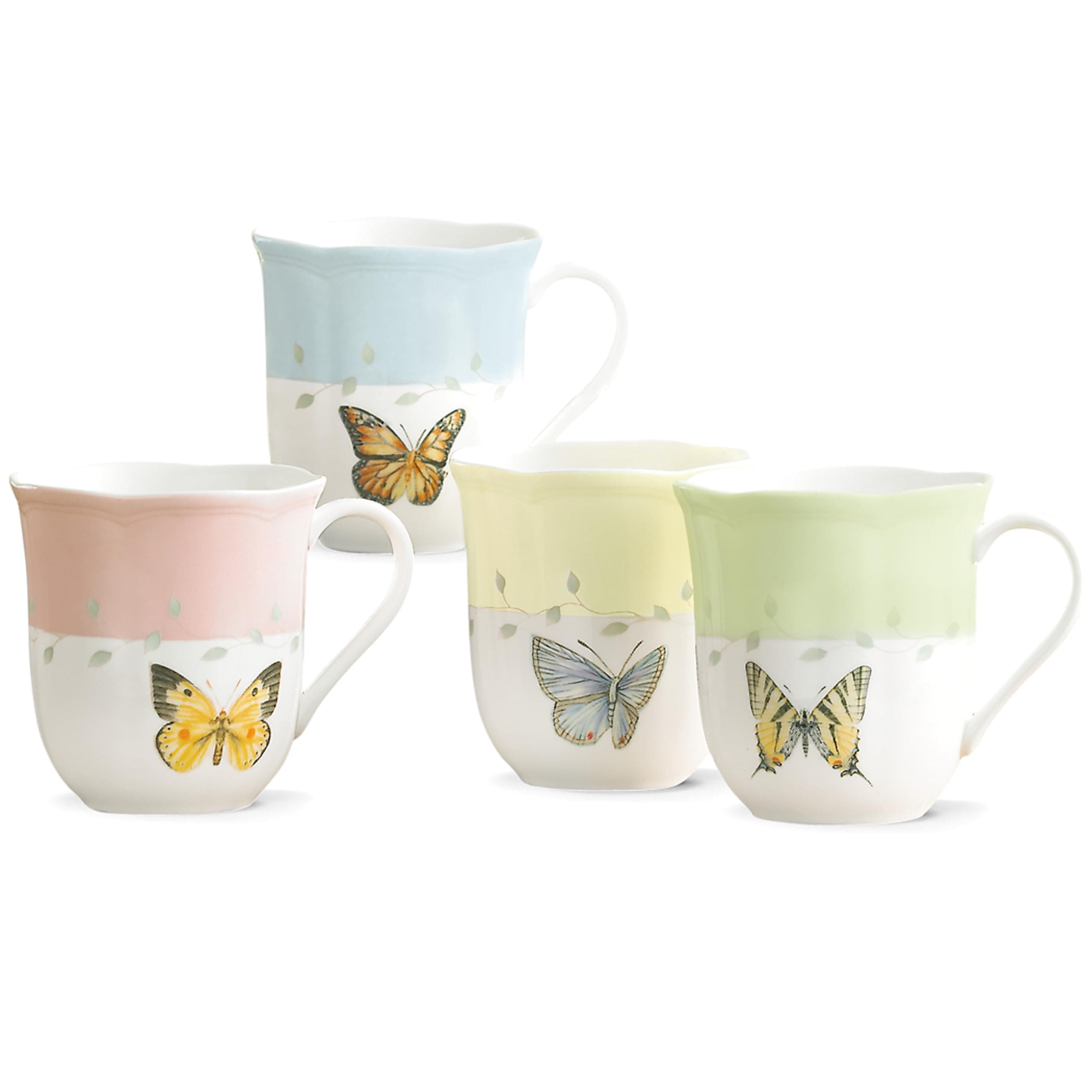 Butterfly Meadow Mug Set of 4 White Dinnerware - 773903