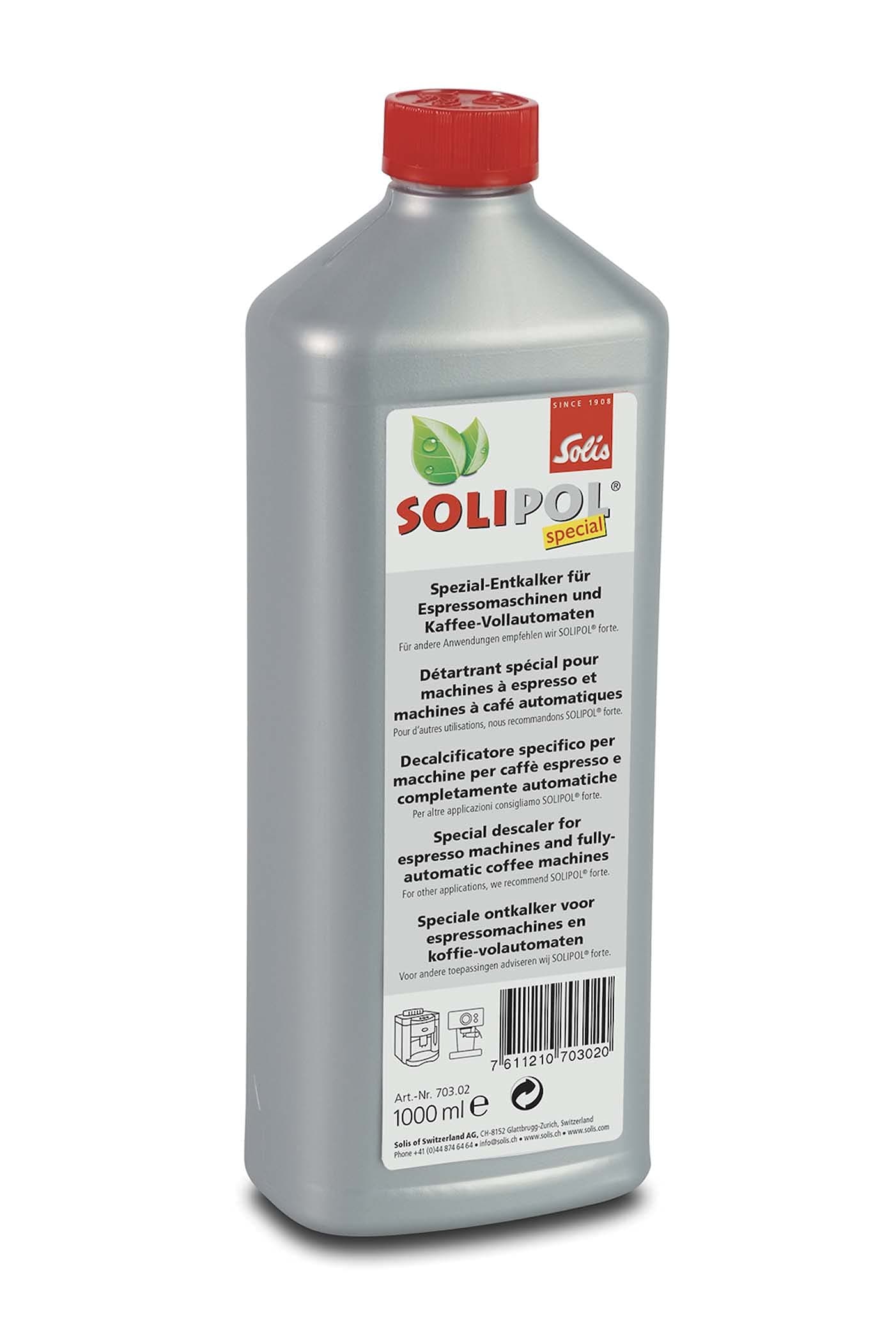 Solipol Special Liquid - Descaler for Coffee Machines - 1 Liter - For all Types of Espresso Machines and Fully Automatic Coffee Machines