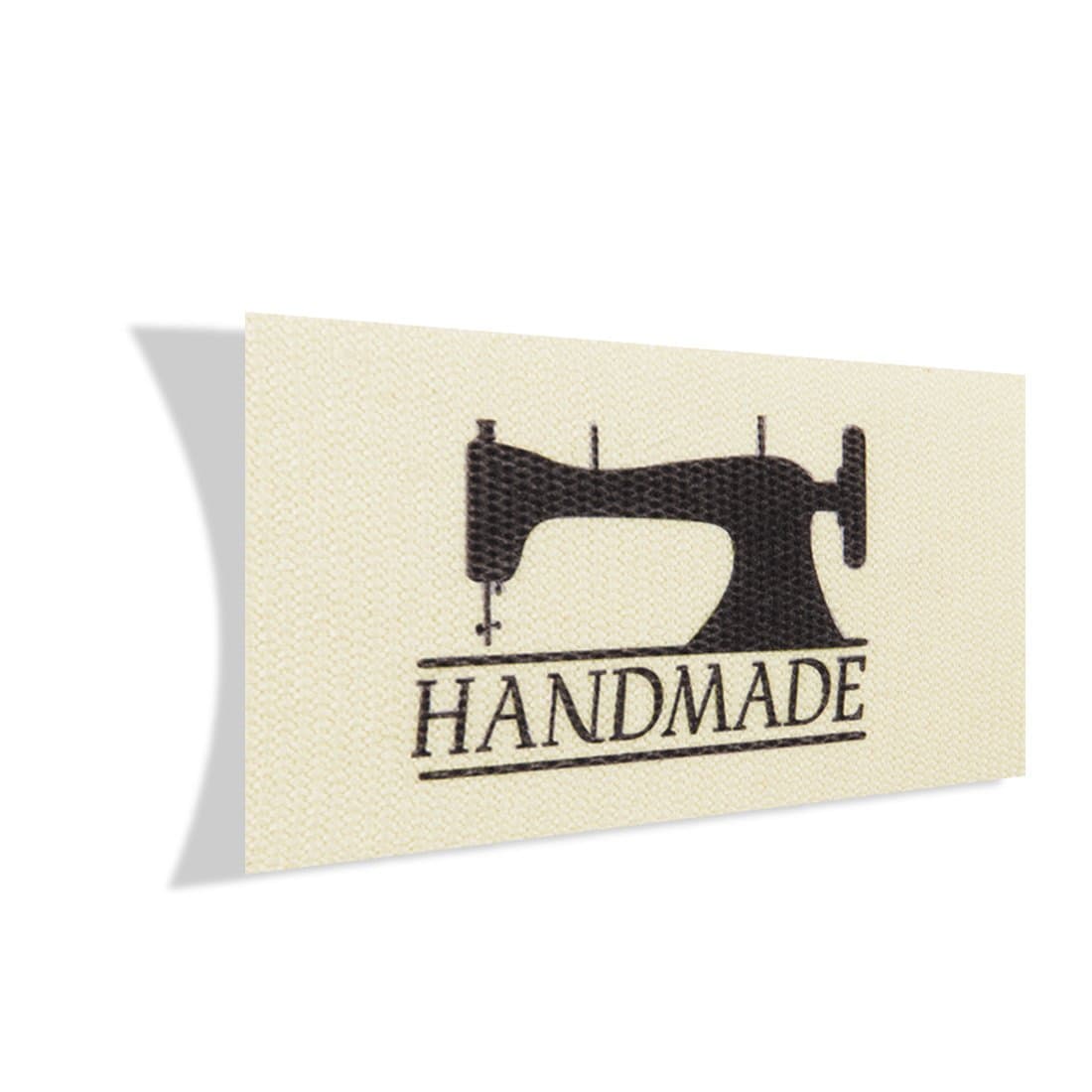 WunderlabelHandmade with Symbol Cotton label Crafting Craft Art Fashion Woven Ribbon Ribbons Tag for Clothing Sewing Sew on Clothes Garment Fabric Material Embroidered Tags, Black on Cream, 75 Labels
