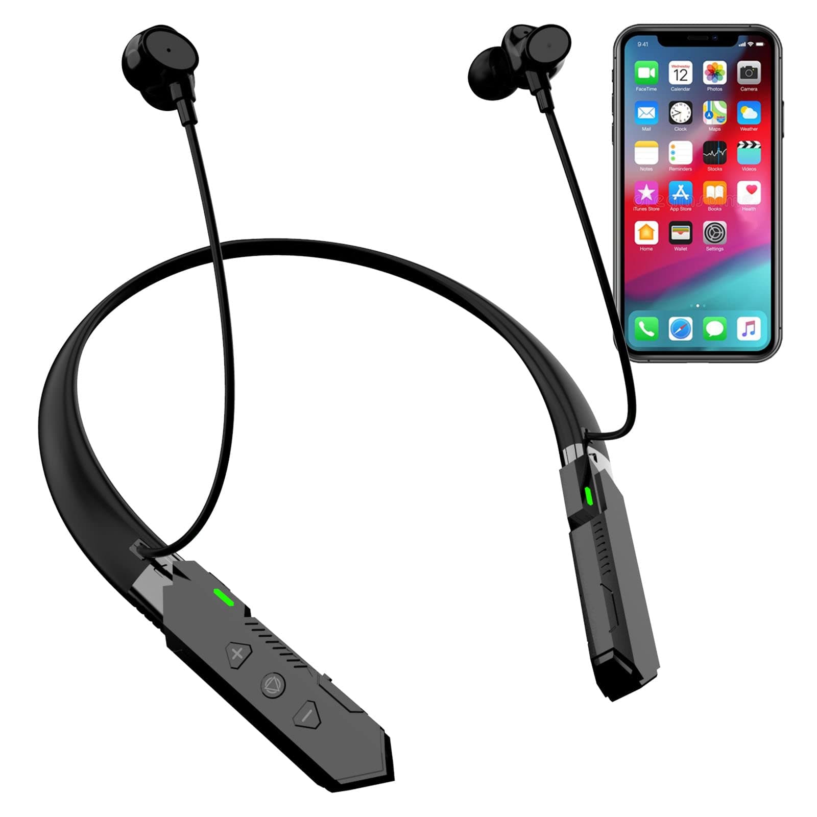 Rechargeable Hearing Amplifier with Bluetooth, Wireless Neckband Headphones to Help Hearing and talking on the phone for Seniors & Elderly - Neosonic NW30