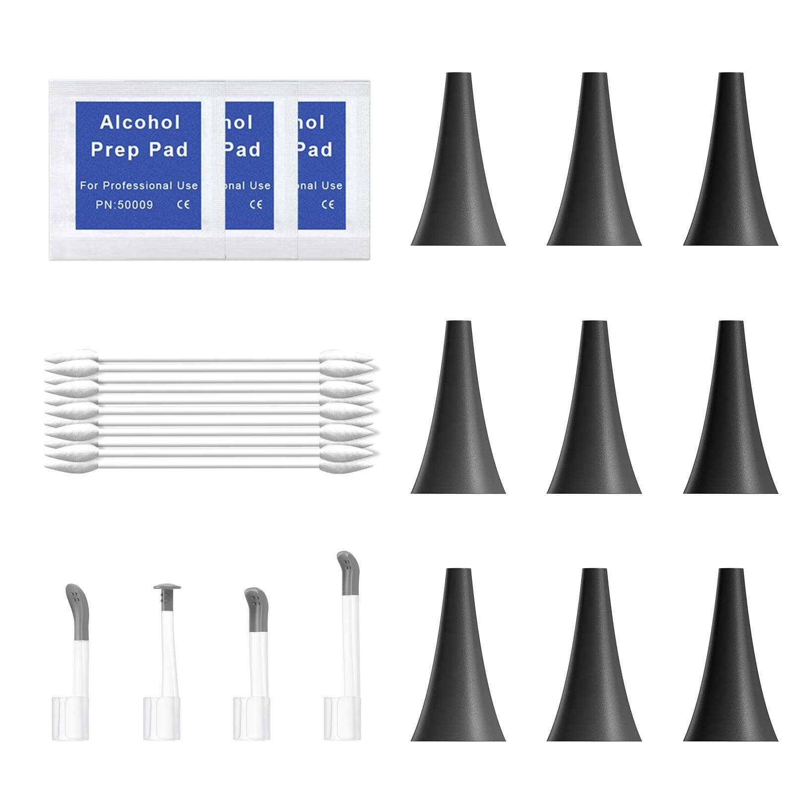 Teslong Otoscope Accessories: 9 Disposable Speculums, 4 Ear Picks, 1 Pack of Q-Tips, Accessories for NTE100i Ear Camera Ear Scope, 0.16 inch or 4.3mm Dia.