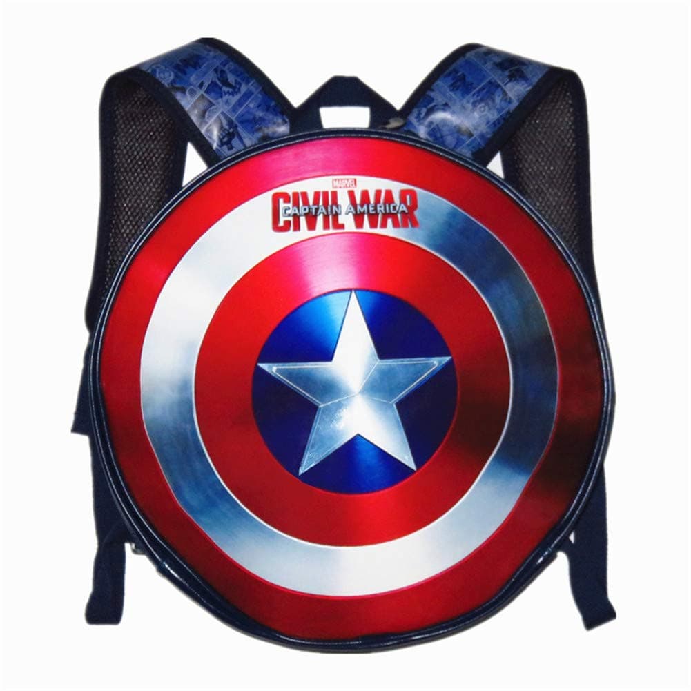 SXELODIE Captain America Shield Backpack Pentagram Shield Backpack Men and Women Student Personality Casual Bag