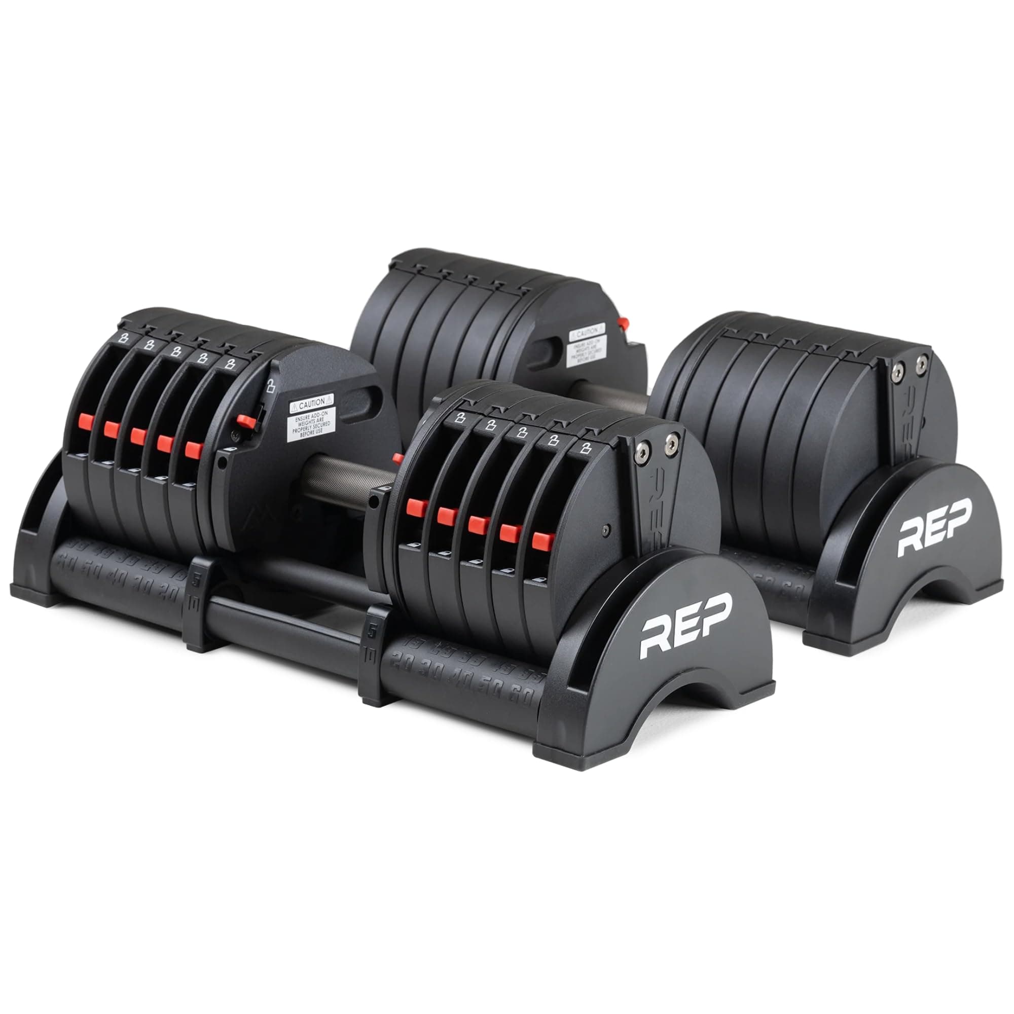 Rep Fitness Quickdraw Adjustable Dumbbells, Multiple weight ranges available including: 5-30, 5-40,5-50 and 5-60 lbs (5-60 lbs)