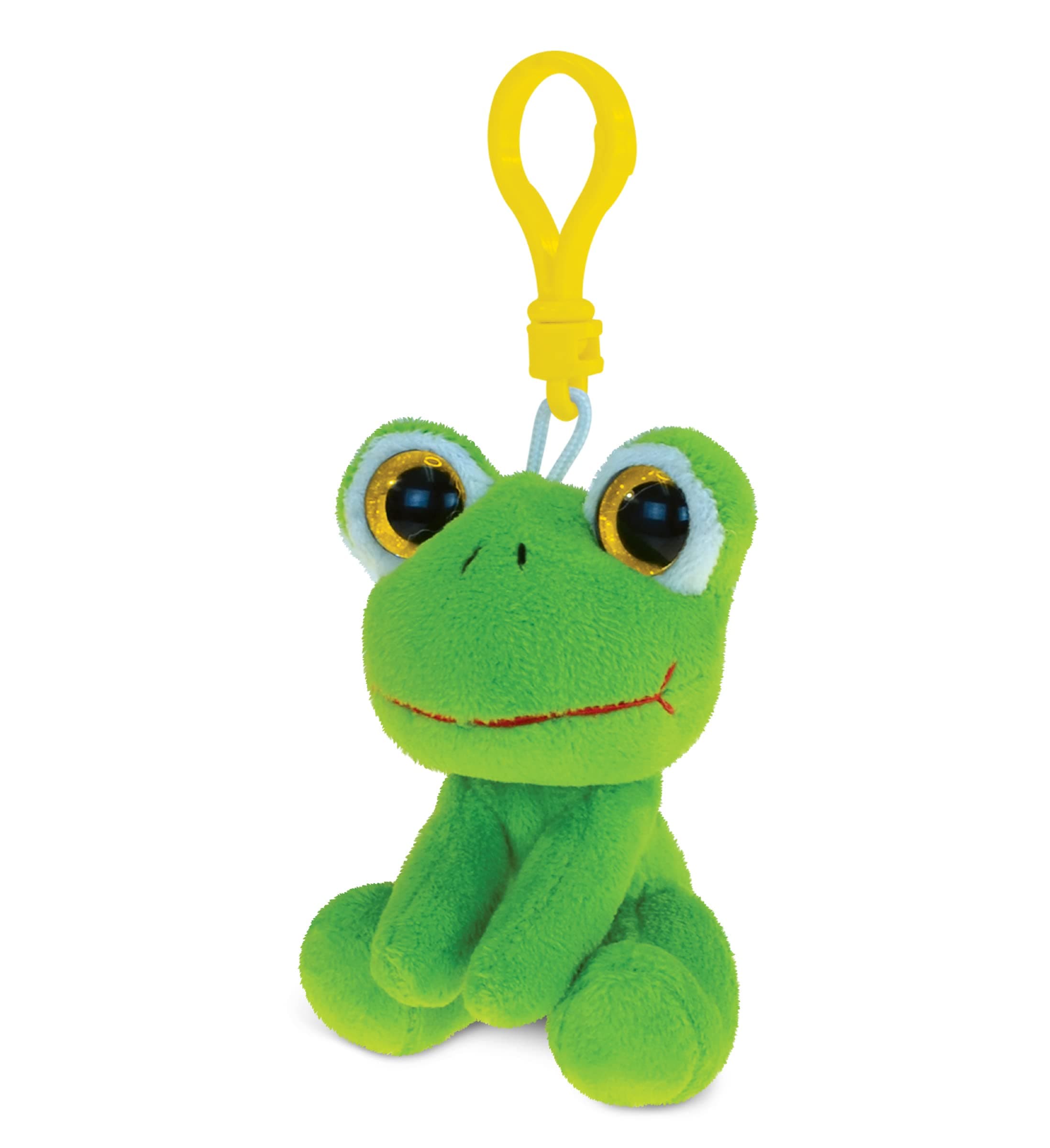 Puzzled DolliBu Frog Plush Big Eyes Keychain Stuffed Animal - Soft Toad Jungle Animal Charm with Sparkling Big Eyes, Decorative Zoo Plush Toy Accessory & Fun Buddy Clip