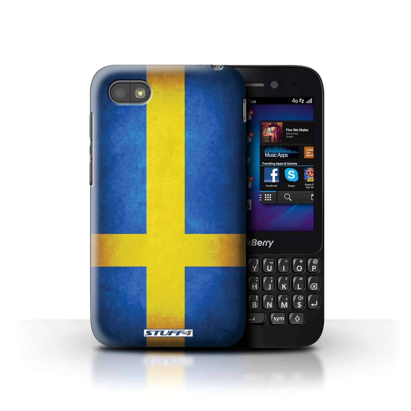 Stuff4 Phone Case for Blackberry Q5 Flags Sweden/Swedish Design Transparent Hard Cover