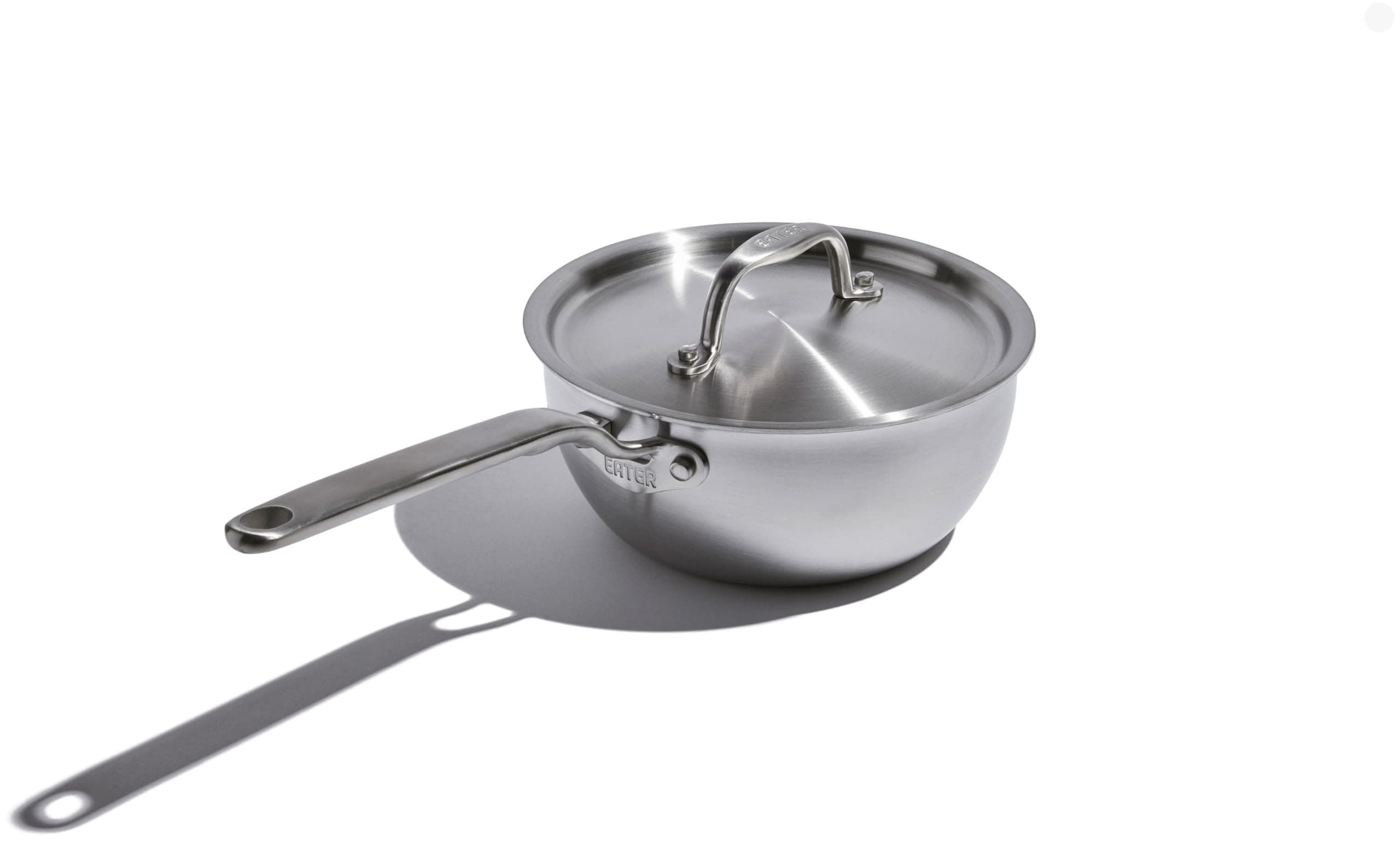 Heritage Steel Eater x 2 Quart Saucier | Made in USA | 5-Ply Fully Clad Stainless Saucier Pan | Stay Cool Handle Design | Induction Compatible | Non-Toxic Saucier | Cook like an Eater