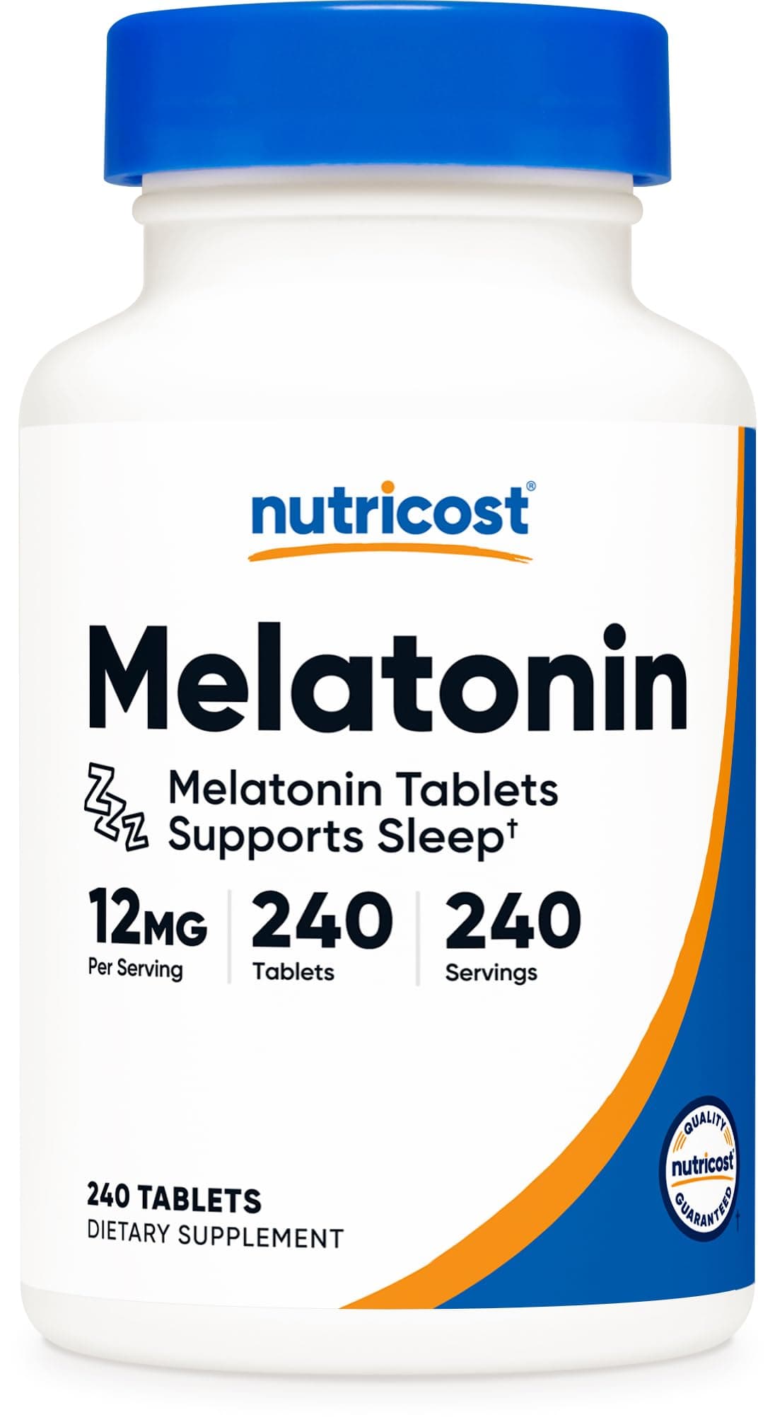 Melatonin 12mg, 240 Tablets - 12mg Per Serving, Non-GMO, Gluten Free