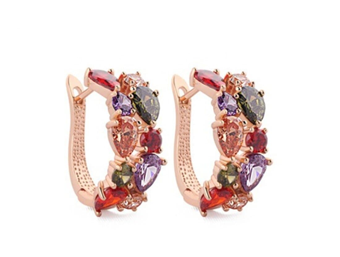 ROUND 101 AAA Zircon Colorful Crystal Mona Lisa Zircon Delicate Studs Earring
