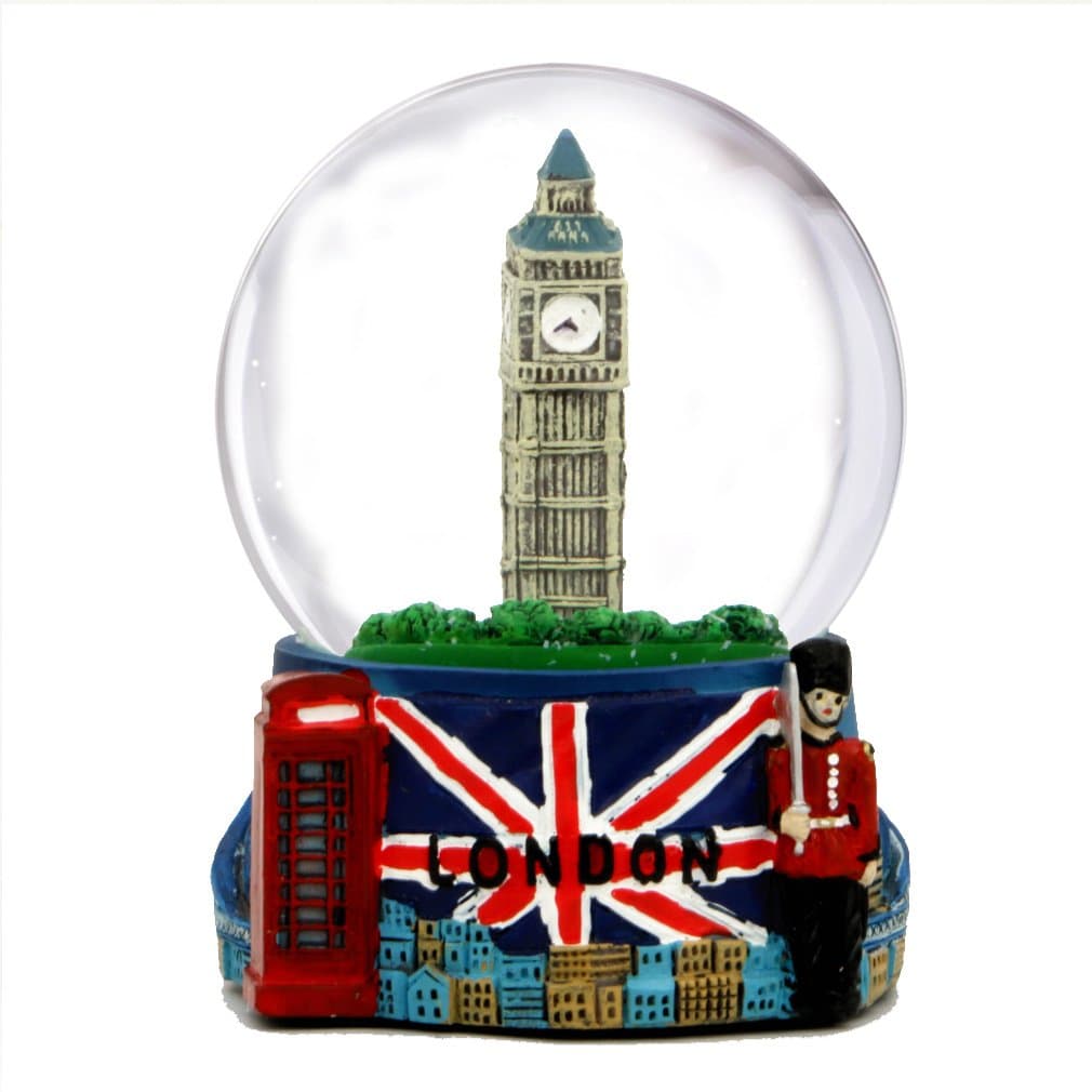 City-Souvenirs Mini 2.5 Inch Tall London Snow Globe with Landmarks and Icons