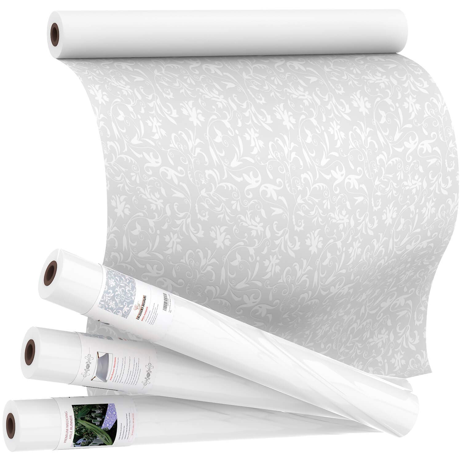 Wedding Aisle Runner with Floral Motif, Create Your Dream Day with Gorgeous Aisle Runners for Weddings, Extra Large Cut to Fit, Durable 50 GSM Polyester with Strong Adhesive , 100’ x 3’