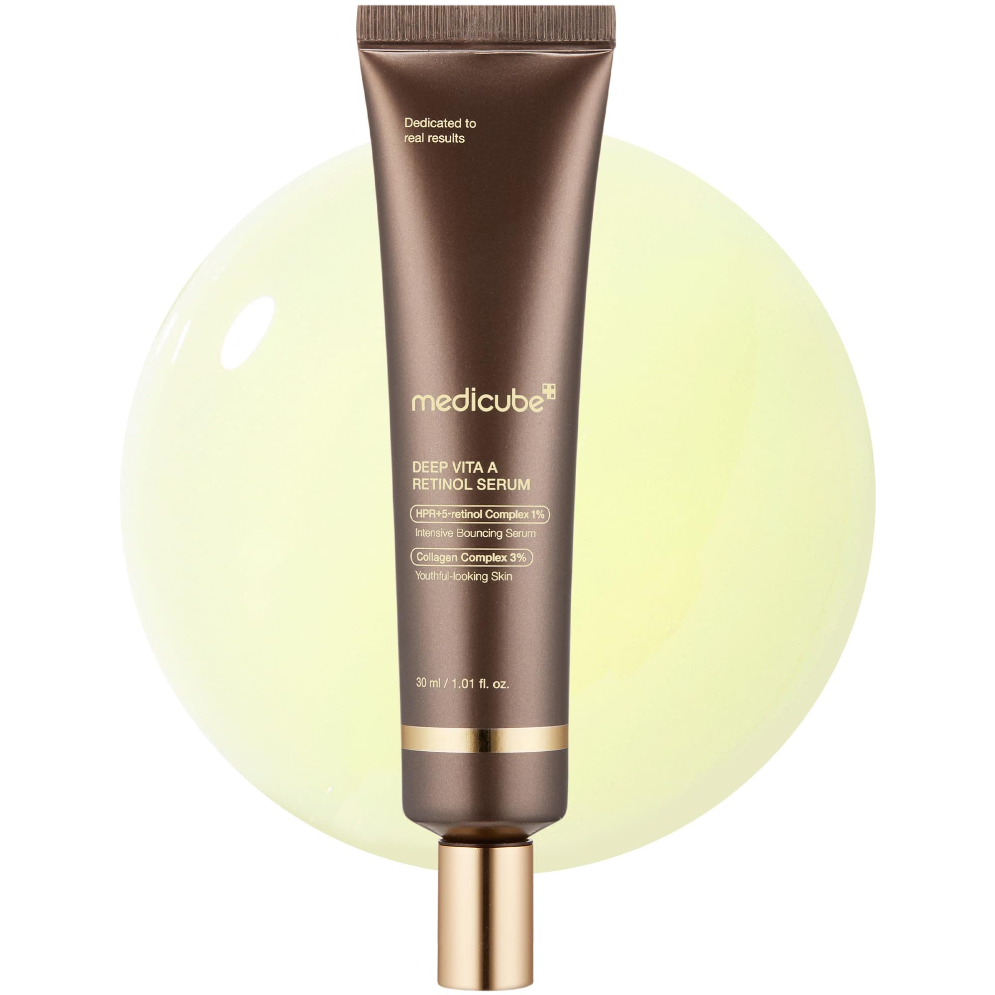 medicube Deep Reviving Bakuchiol Retinol Facial Serum - Anti-Aging 4th Gen Retinol & Bakuchiol - Targets Fine Lines, Uneven Skin Tone, Blemish Scars - Korean Skin Care, Low Irritant, 1.01 fl oz