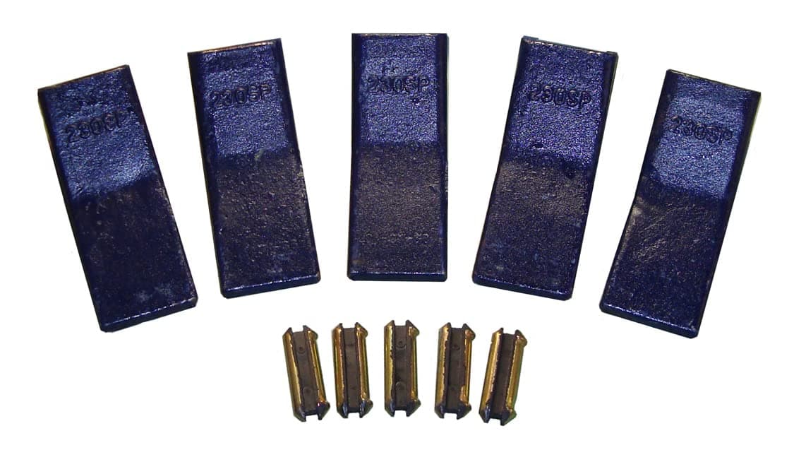 H&L Tooth Company 230SP (USA Forged 230SP) or (230CSP Casting) Backhoe Bucket Teeth + 23FP Flexpins (5-Pack) for Deere, Case, JBC, and More + Free Remover Tool | 23 | 230 (Cast 230CSP)