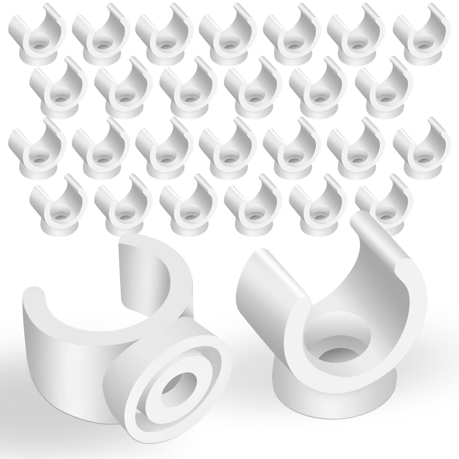 Taiyin 200pcs 1/2 Inch PEX Pipe Clamps Holder PEX Clips Pipe U-hook Support Hangers Plastic 16 mm PEX Holder Tubing PVC Water Pipe Socket