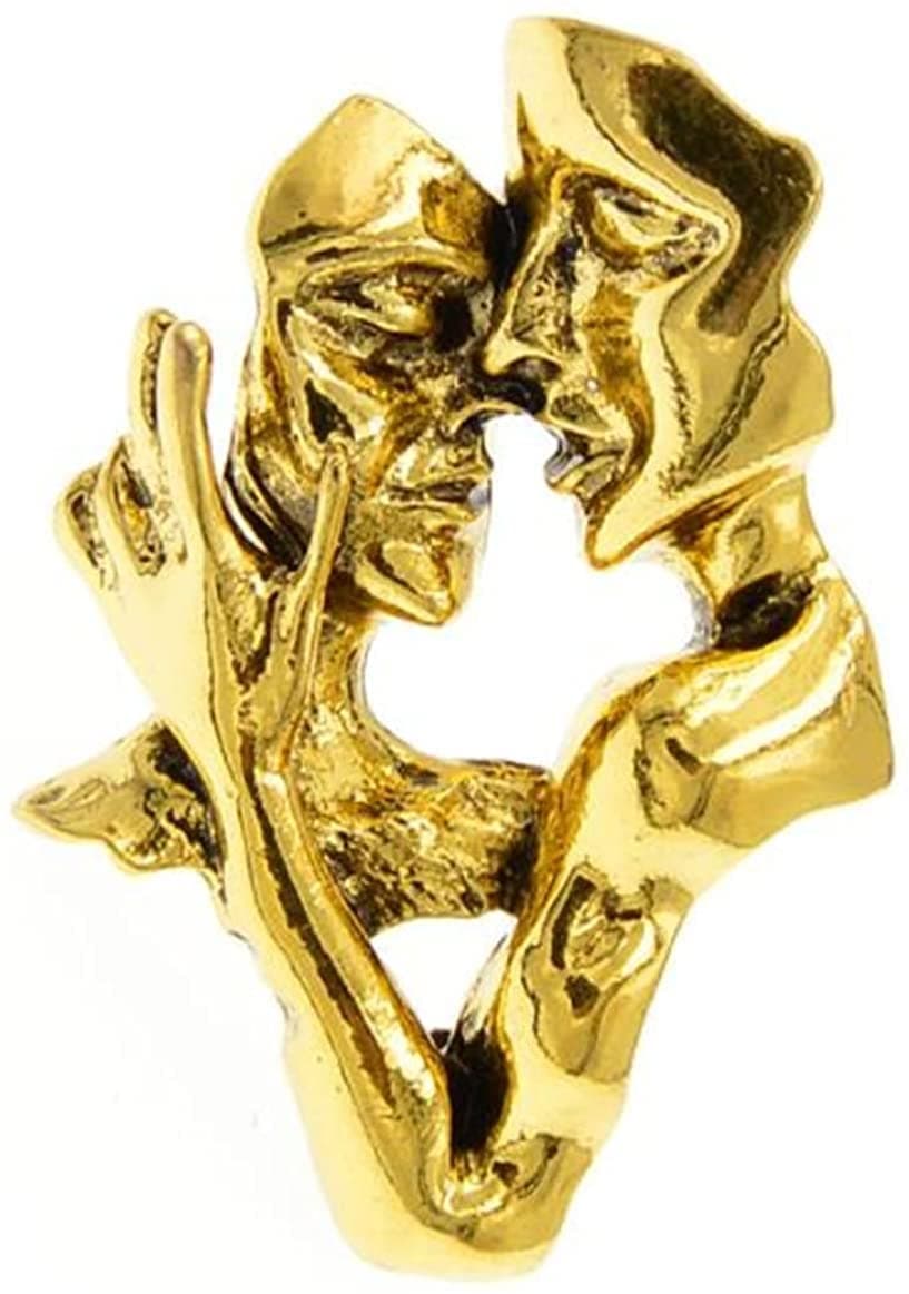 Gold Fashion Portrait Brooch Pin 3D Lovers face Brooch Pin Gold Plated Pin Badge for Jewelry Clothes Dress Scarf Decoration