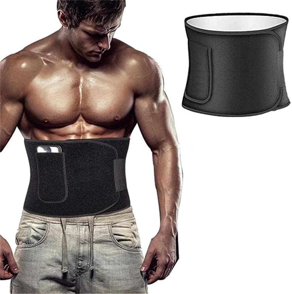 Azonee Waist Trainer for Women and Mens, Waist Trimmer Belt and Sweat Band, Sauna Suit Sweat Workout Belly Band Stomach Shaper for Enhanced Sweating Reduce Belly Fat Waistline, Size M