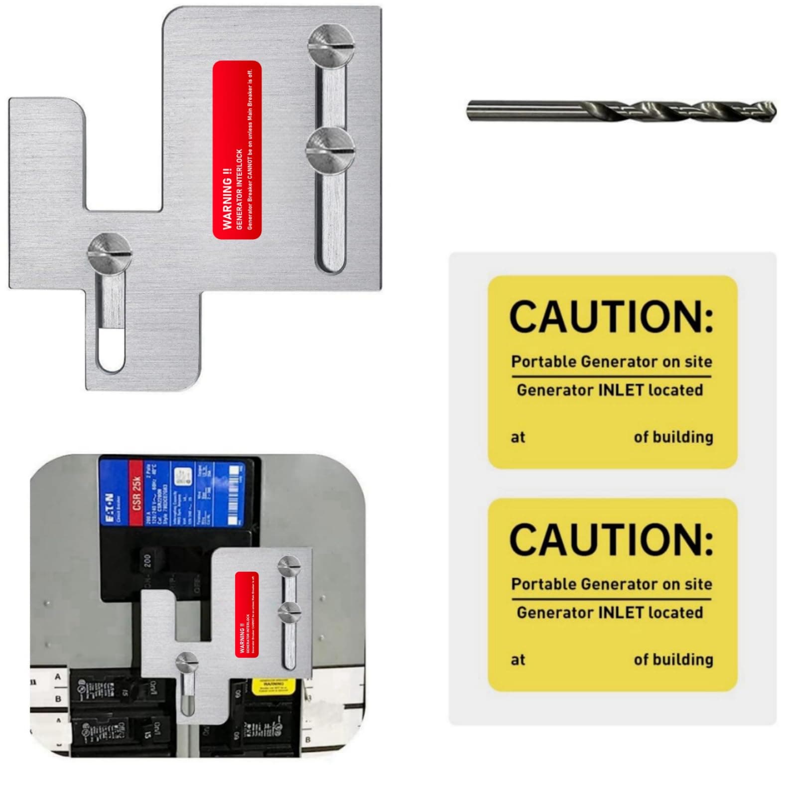 Generator Interlock Kit Compatible with Cutler Hammer BR Series 150 and 200 amp Panels,1 1/4-1 7/16 inches Spacing Between Main and Branch Breaker,Professional and Interlock Kit(EAT-PN200)