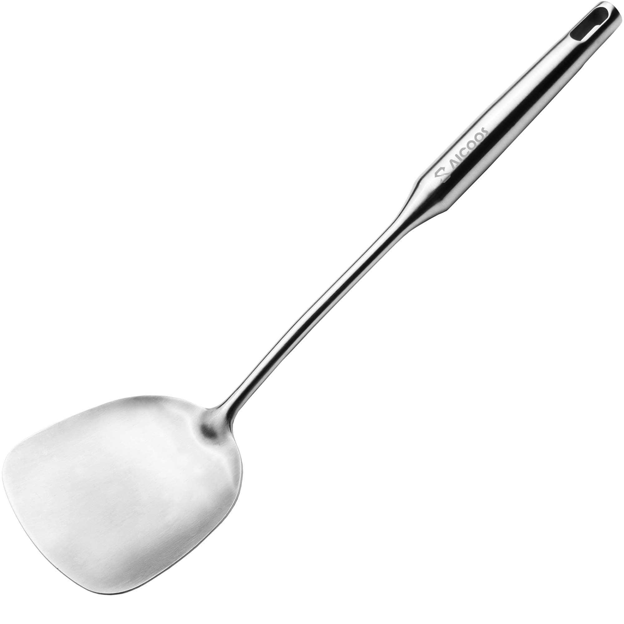 Wok Spatula stainless steel, With Ergonomic Easy Grip Handle - Wok Tools For Cooking, Pancake Turner for Eggs, Omelets, Burgers, pizzas 15.2 Inches