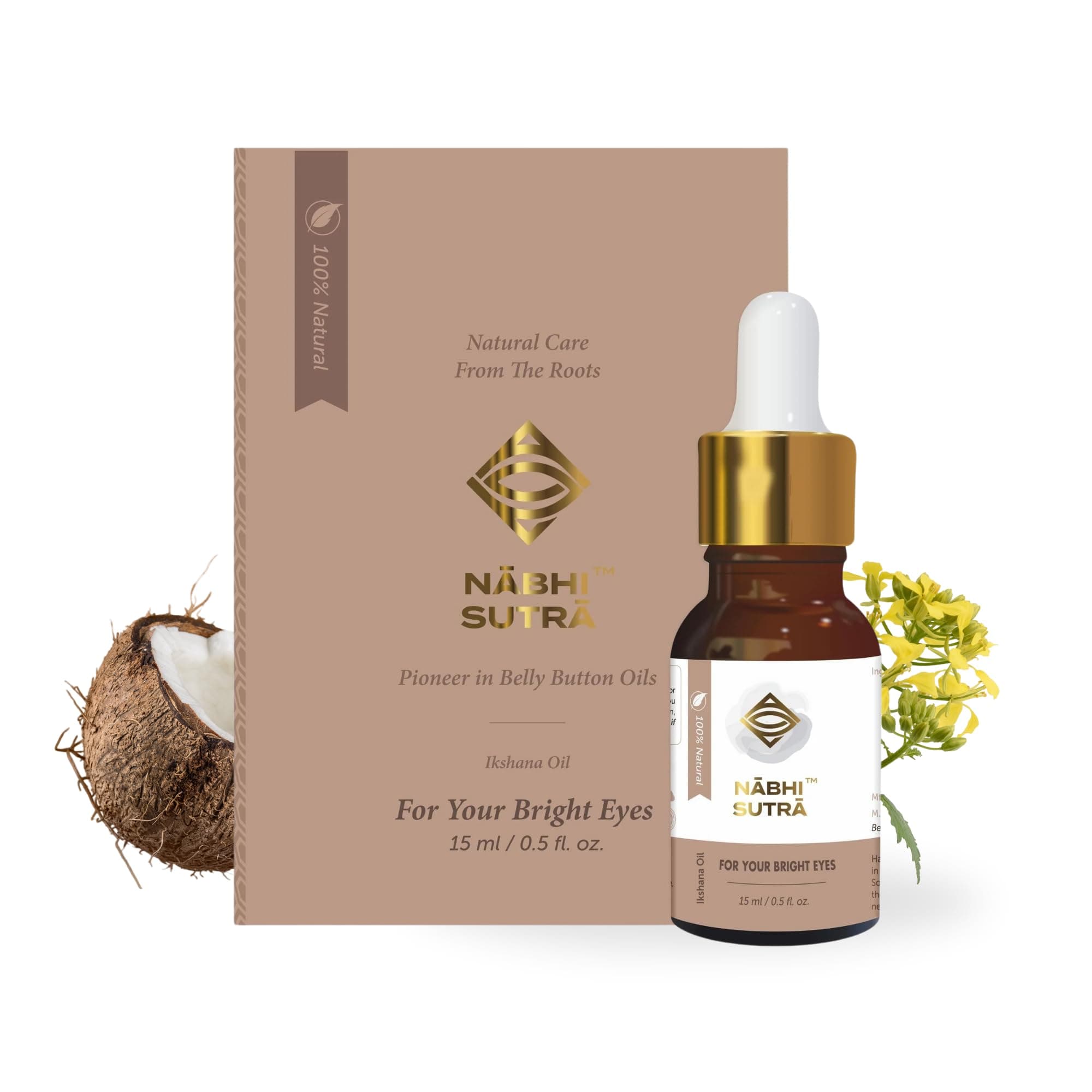 Nabhi Sutra Eye Care Belly Button Oil | Ayurvedic Oil for Dry Eyes, Redness & Eye Health | Improves Vision & Eyes Nourishment | Natural Wellness Formula | For Men & Women | 15ml