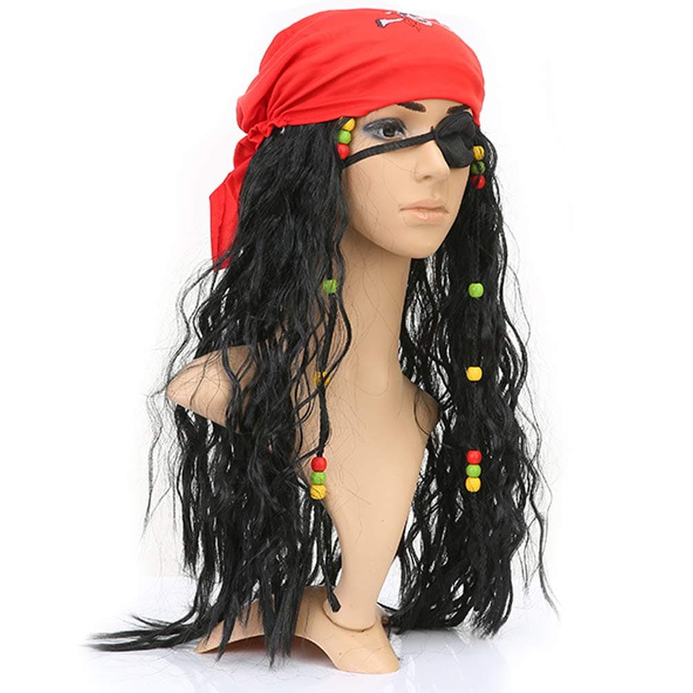 Halloween Pirate Wig for Kids Girls Boys Makeup Pirate Cosplay Costumes
