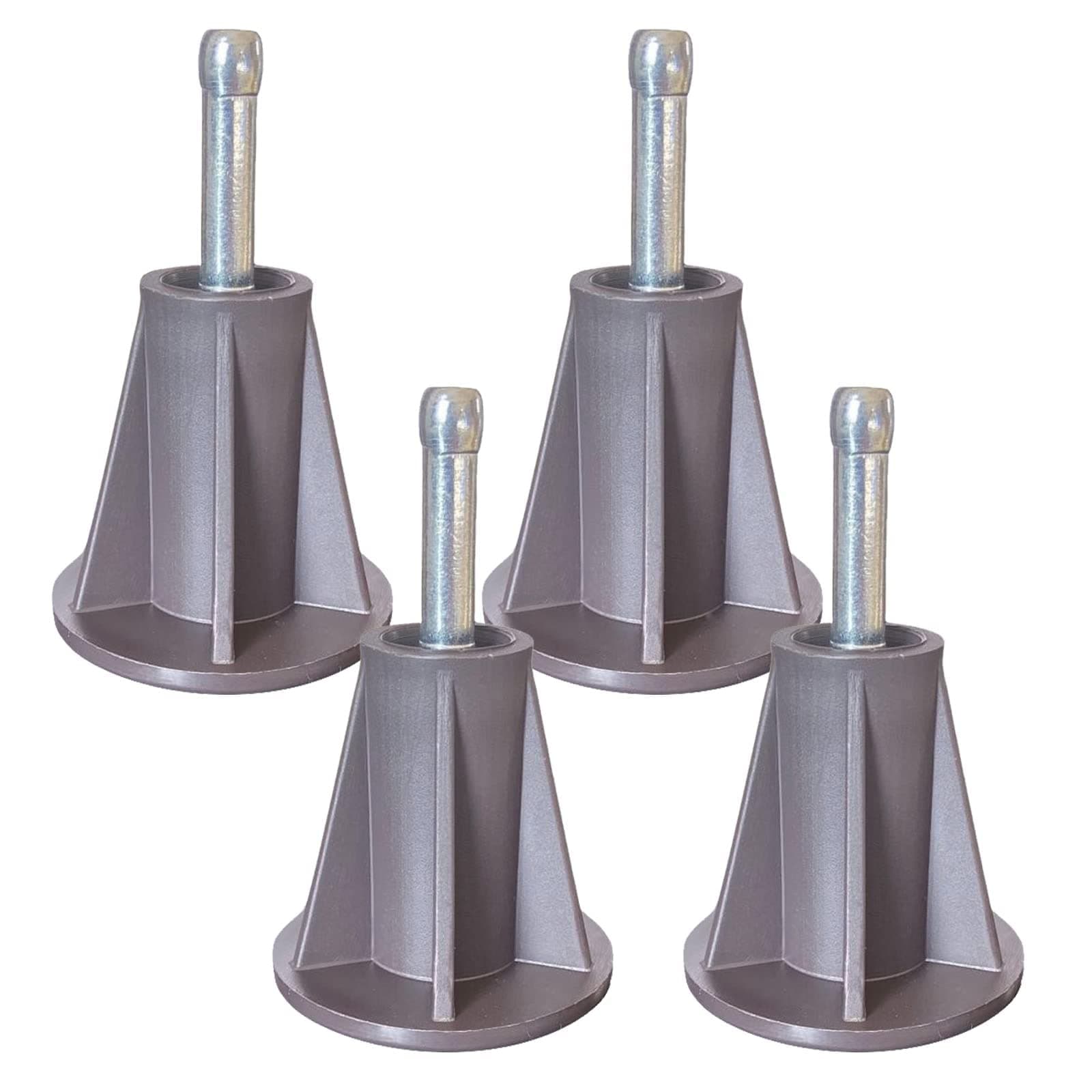 Steel Stem Bed Frame Feet to Replace Wheels. Prevent Sliding. Sturdy Bed Frame Feet Replacements with Plastic Inserts. Set of 4