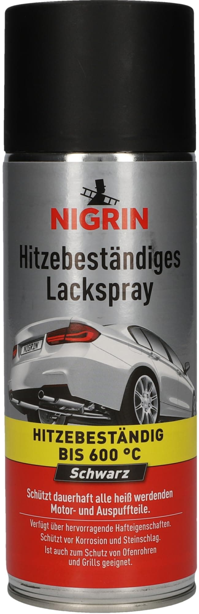Nigrin 74117 Heat-Resistant Spray Paint 600 Degrees 400 ml
