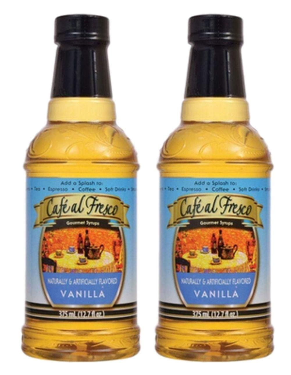 Cafe al Fresco Gourmet Sugar Free Zero Carb Vanilla Gourmet Syrup 12.7-oz. Bottle - Pack of 2