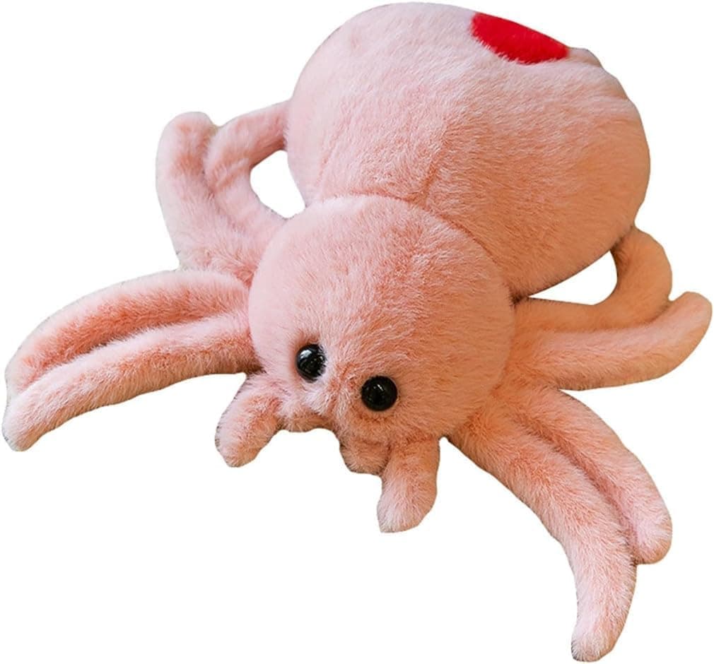 10 Inch Halloween Cartoon Spider Plush Toy, Cute Spider Plush Toy, Boys Girls Bedroom Party Decoration (Pink)