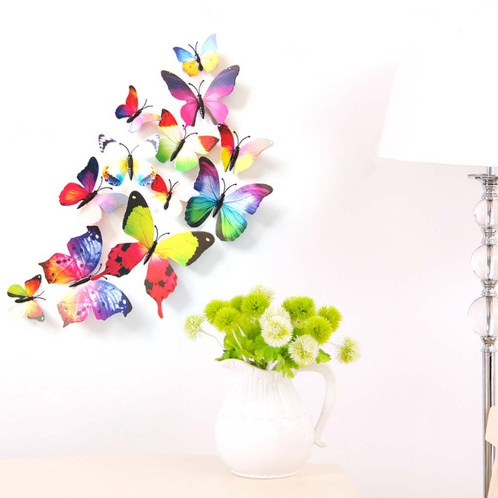 GRC[TM] 3D Mix Color Butterfly Wall Decor Home Decal Sticker Art Room Removable 3d Mural Stickers Diy Butterfly Design
