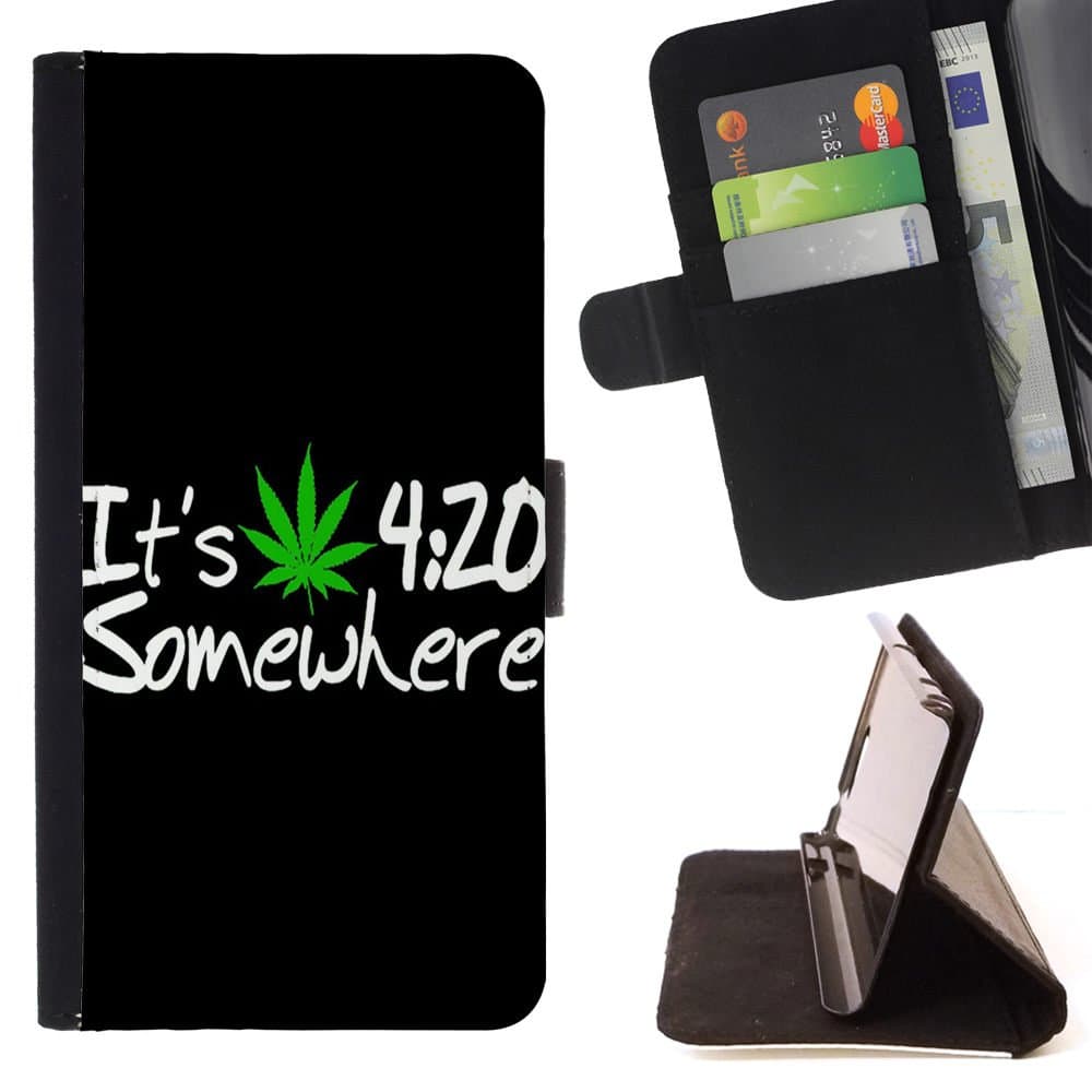 Dragon Case- Wallet Case Folio Flip Leather Case Cover Protective Shell FOR Samsung Galaxy S6 G9200- 420 Weed weed Marijuana Kush Weed