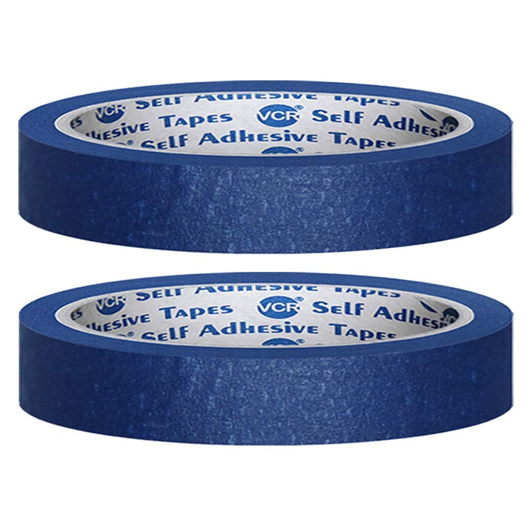 - Blue Masking Tape - 20 Meters in Length 12mm / 0.5" Width - 2 Rolls Per Pack - Easy Tear Tape, Best for Carpenter, Labelling, Painting and leaves no residue after a peel.