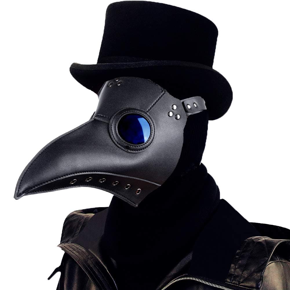 Plague Doctor Mask Retro Leather Steampunk Halloween Costume Long Nose Bird Beak Cosplay Props