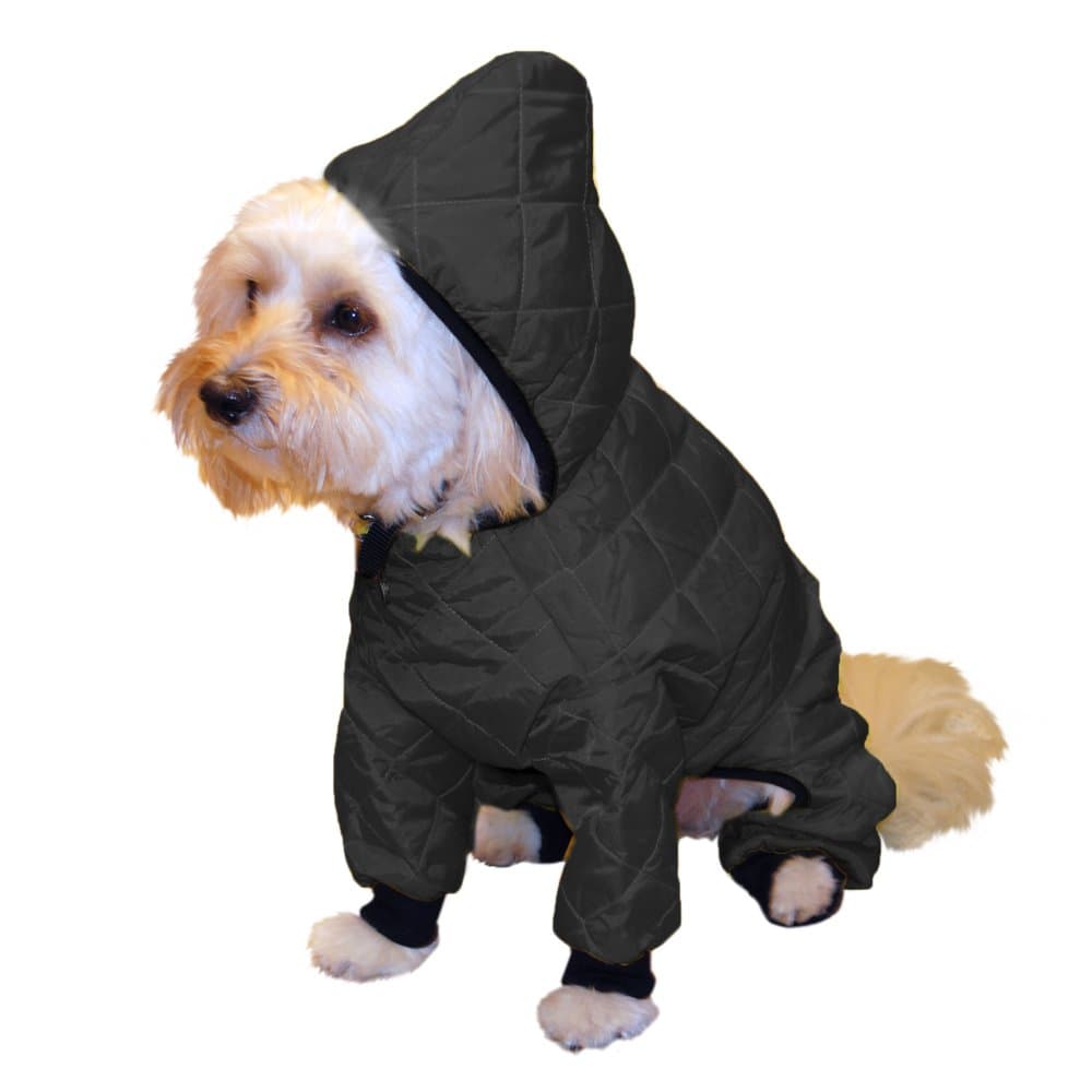 Pedigree Perfection RN101Q-08-BLK Weather Master Quilted Rain Suit for Your Dog, 8-Size, Black
