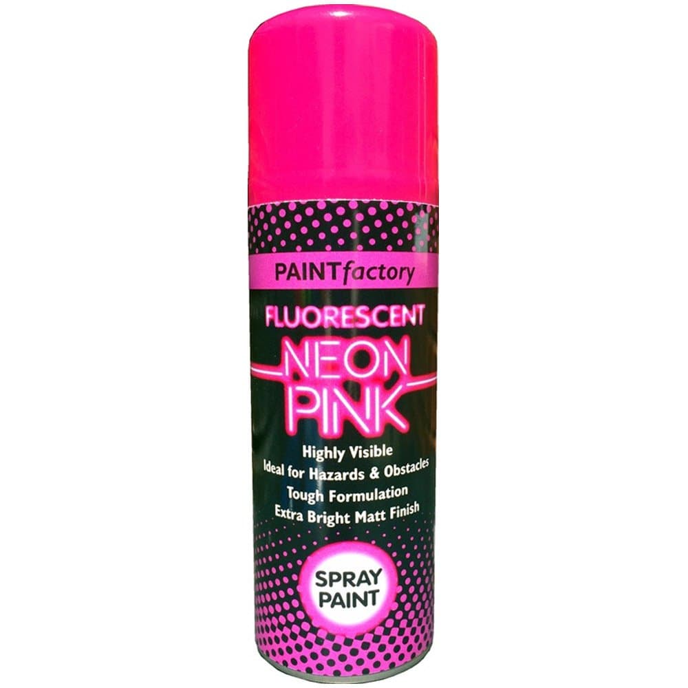 Fluorescent Neon Pink Extra Bright Matt Finish Spray Paint 200 Millilitres
