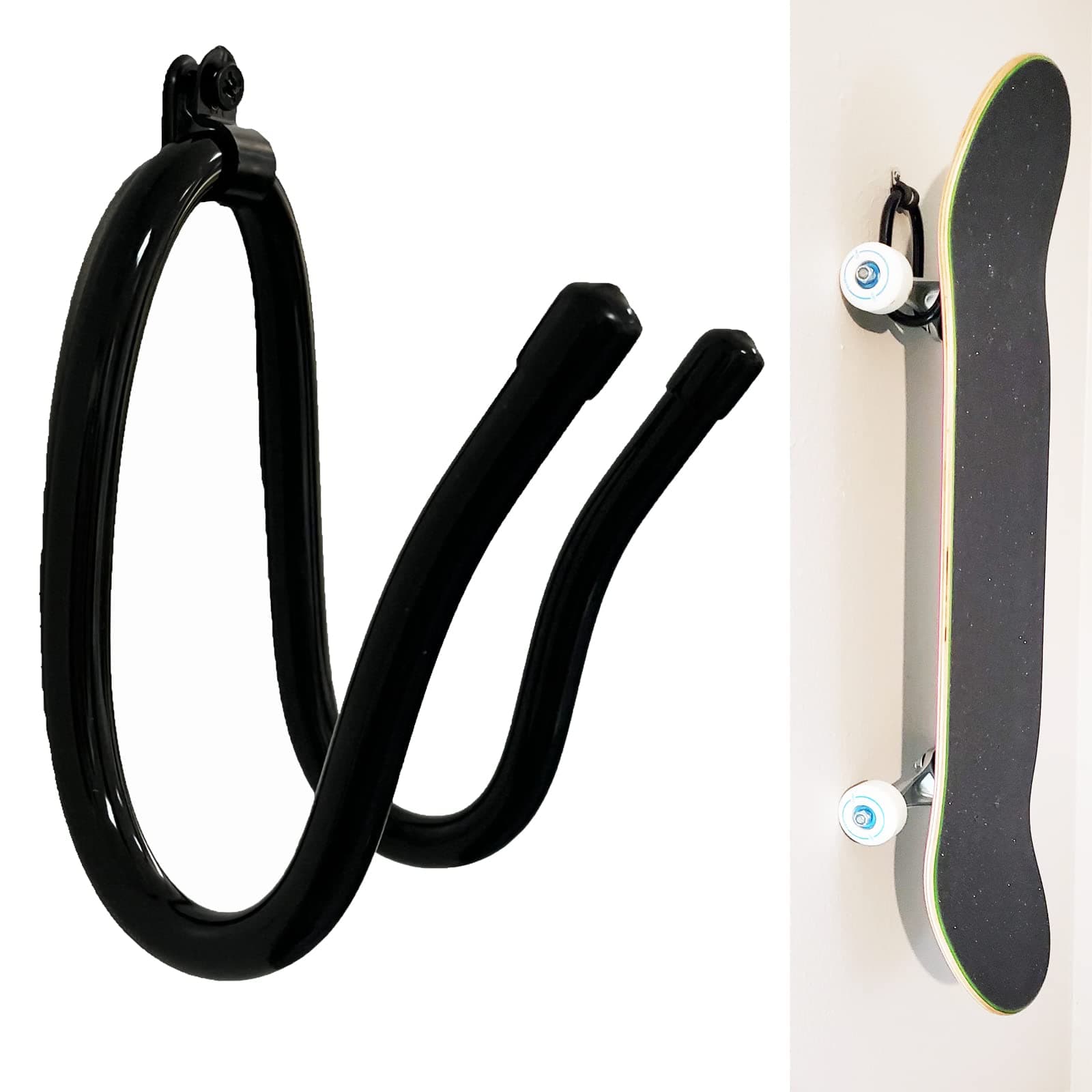 Pmsanzay Skateboard Wall Mount - Skateboard Hooks Hanger Storage Display Rack with Hardware, Wall Bracket Stand Organizer for Boards, Guitars, Headphones