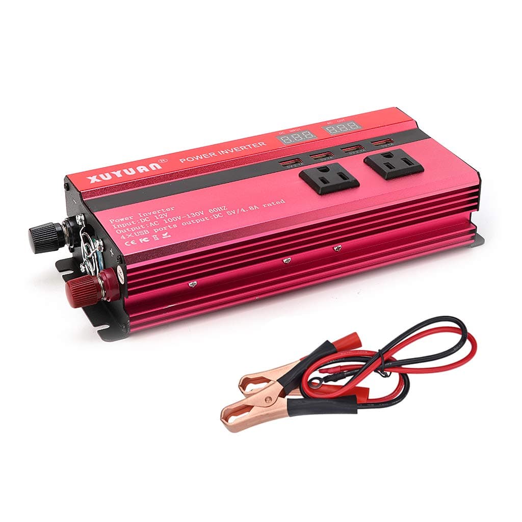 Autones 5000W Solar Power Inverter Sine Wave LED 4 USB DC12/24V to AC110V/220V Convert (12V, 110V)