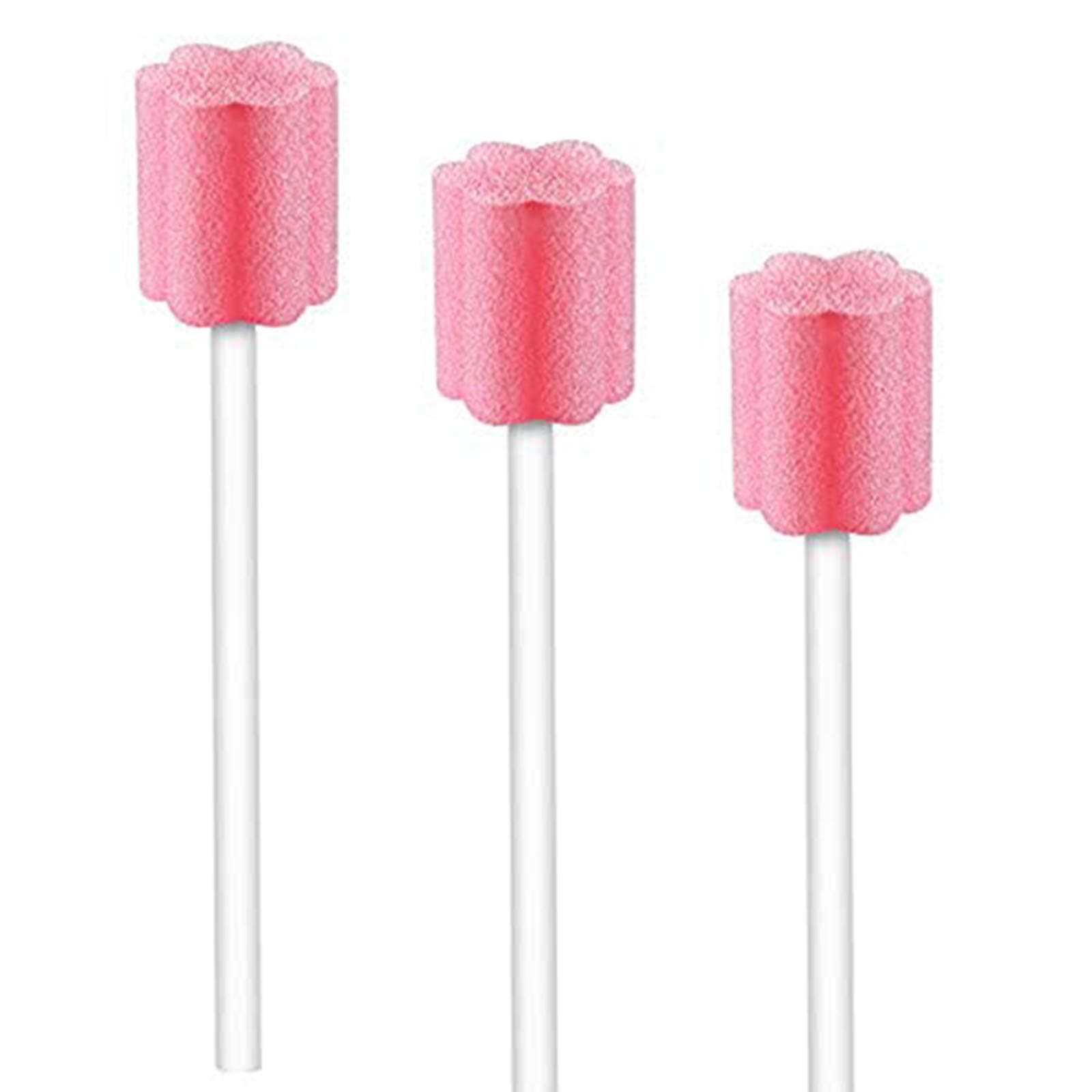Disposable Oral Care Sponge Swab/ Tooth Cleaning Spong Swab (100pcs Pink)